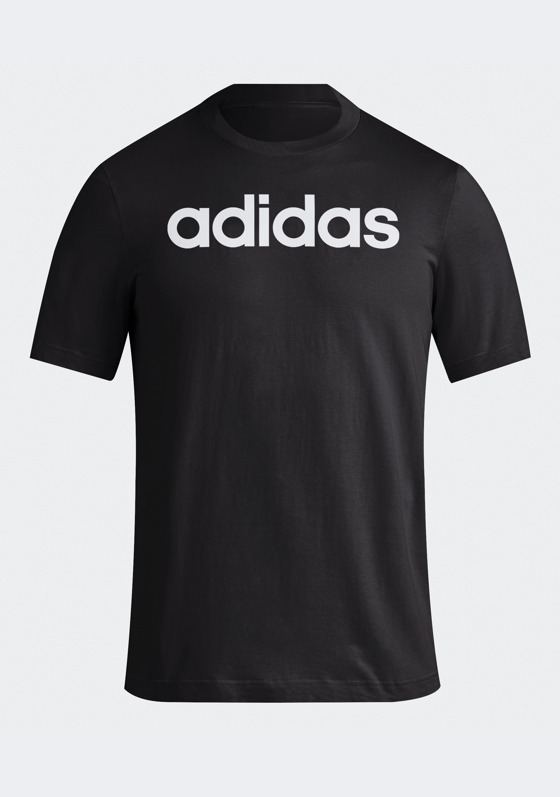 Adidas Men's Essential Linear Embroidered Logo T-Shirt - Comfortable Cotton Jersey Tee for Casual Wear, Gym & Everyday Outfits