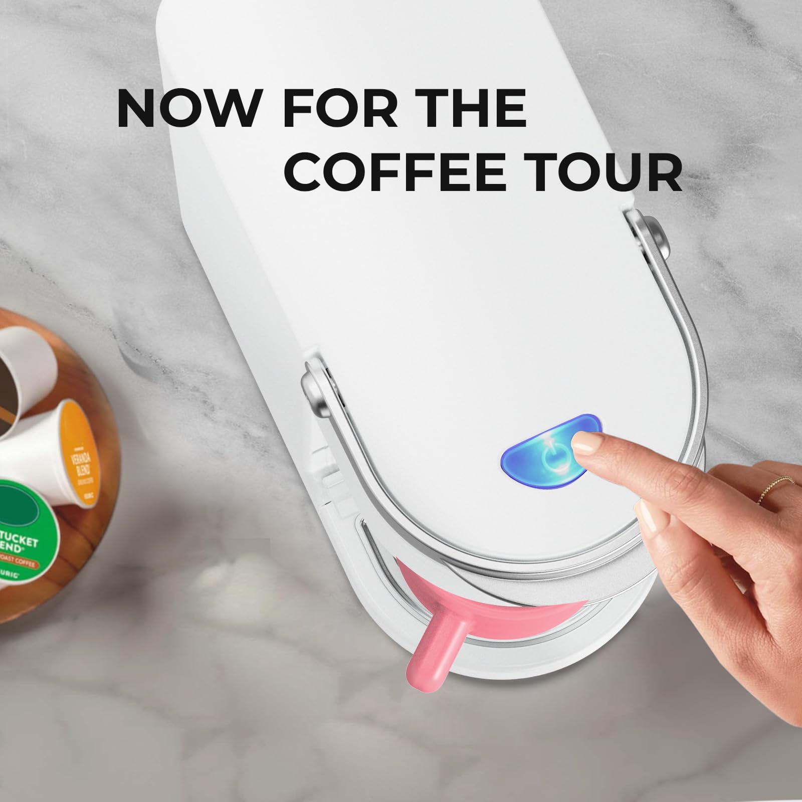 CHULUX Slim Single Serve Coffee Maker for K-Cup Pods - Compact One Cup Coffee Machine Fits 7.3