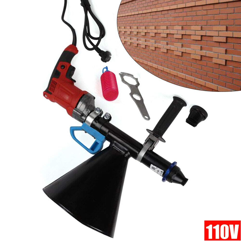 700W Electric Mortar Grout Gun - Professional Brick Pointing & Tile Grouting Cement Applicator Tool with 2 Nozzles for Masonry, Construction & Home Renovation Projects