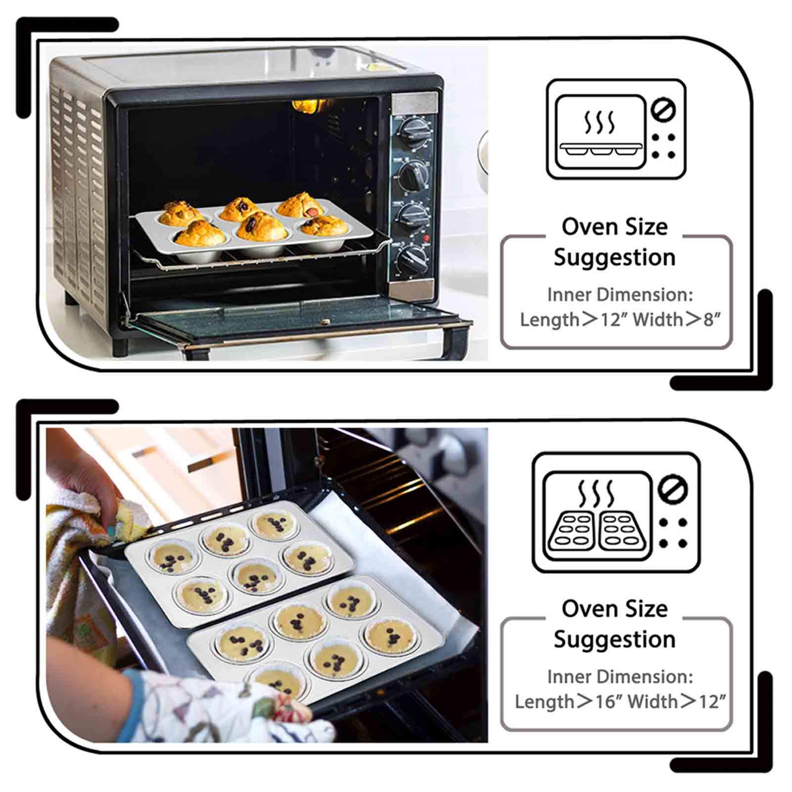 Premium Non-Toxic Muffin Pans for Baking - 2-Piece Cupcake Pan Set for Cakes, Cornbread, Quiche & More | Oven & Dishwasher Safe | Perfect for Home Baking, Parties & Holiday Treats
