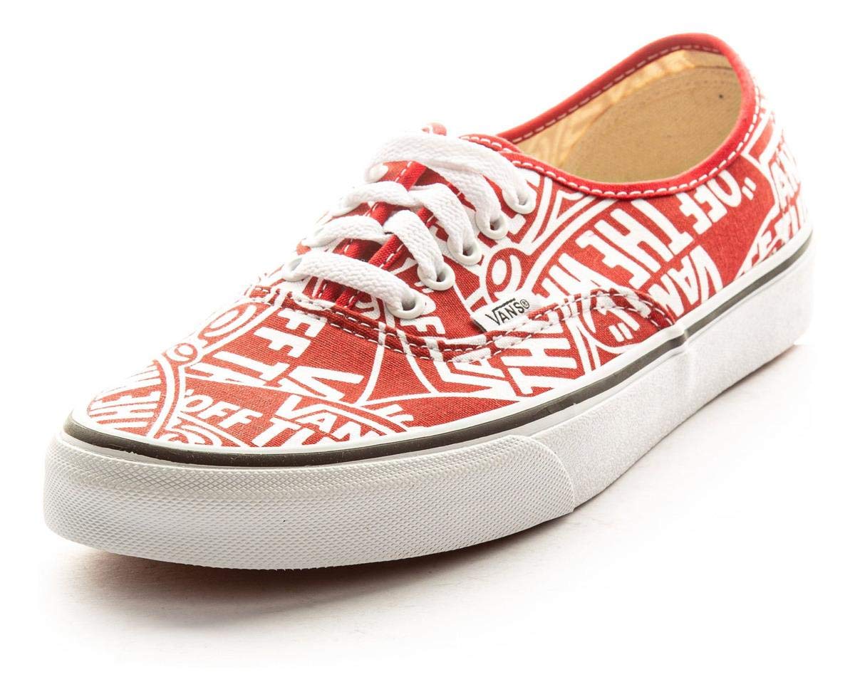 Vans Authentic Off The Wall Skate Shoes - Classic Red & True White Sneakers for Men & Women | Perfect for Skateboarding, Casual Wear & Street Style Fashion