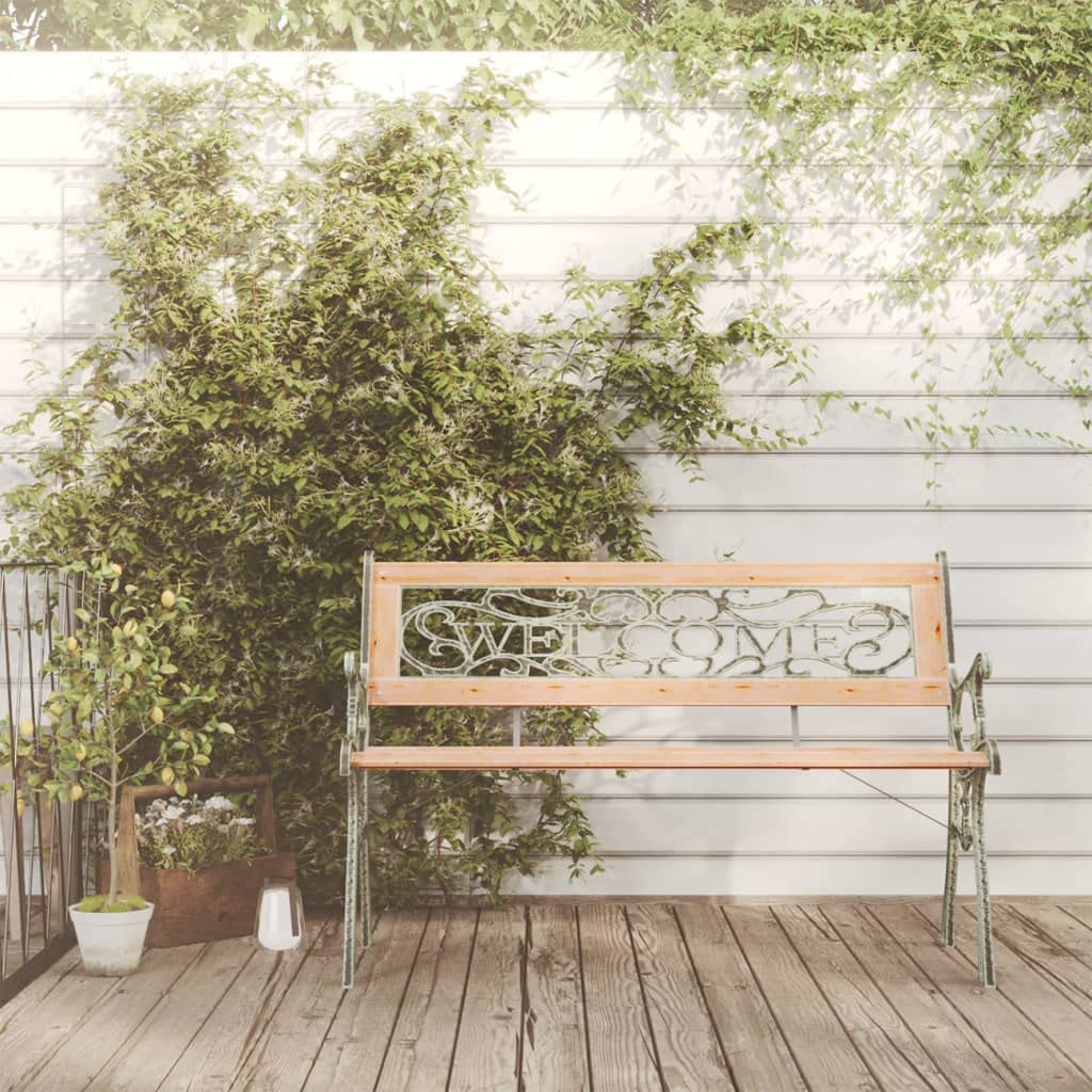 vidaXL Solid Firwood Patio Bench with Armrests - Durable Outdoor Wooden Garden Bench for Lawn, Porch, Deck, Park & Entryway | Perfect for Backyard Relaxation, Garden Seating & Outdoor Decor