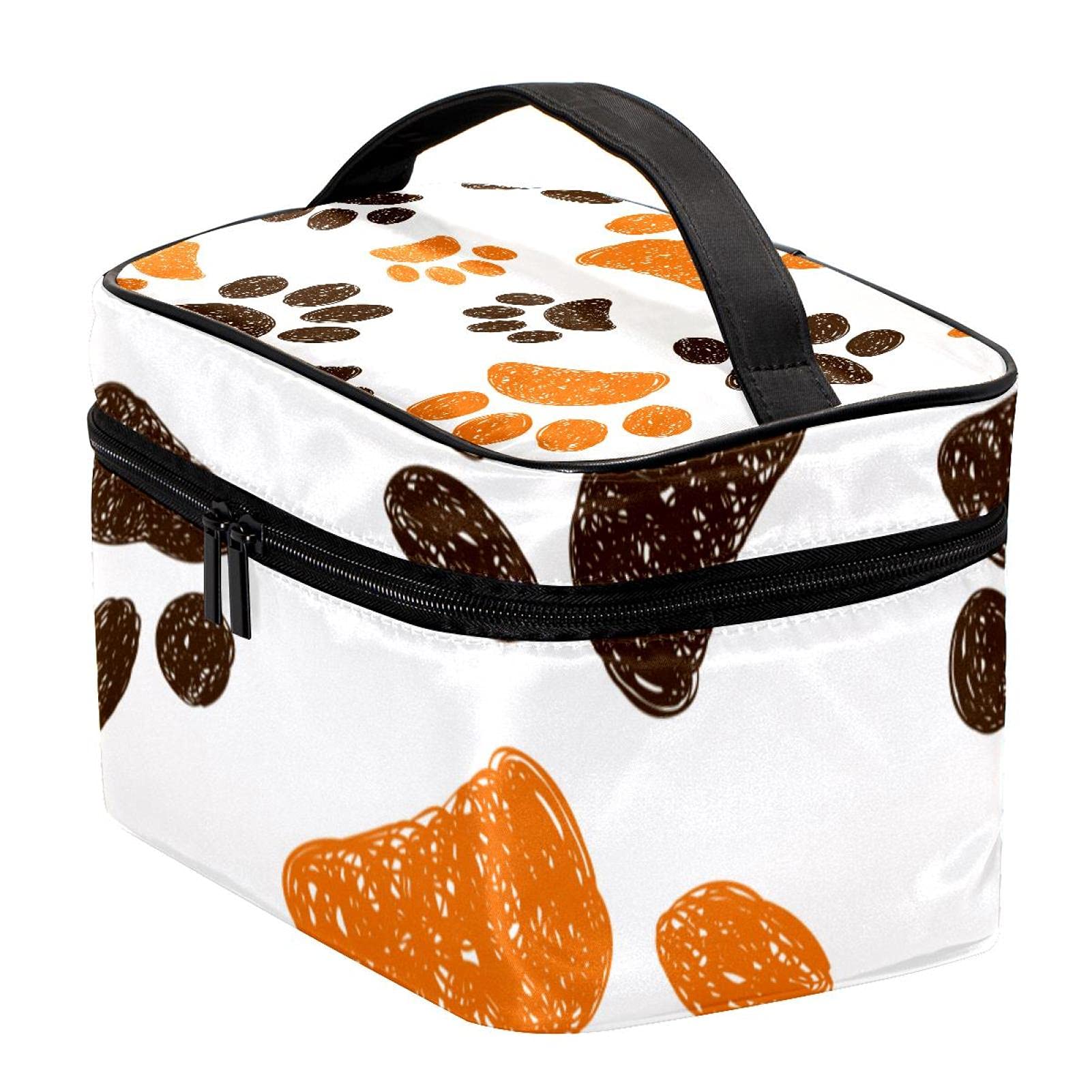 Waterproof Large Travel Makeup Bag with Dog Paws Prints - Cosmetic Organizer Case with Zipper for Women & Girls | Perfect for Vacation, Gym, and Daily Essentials Storage
