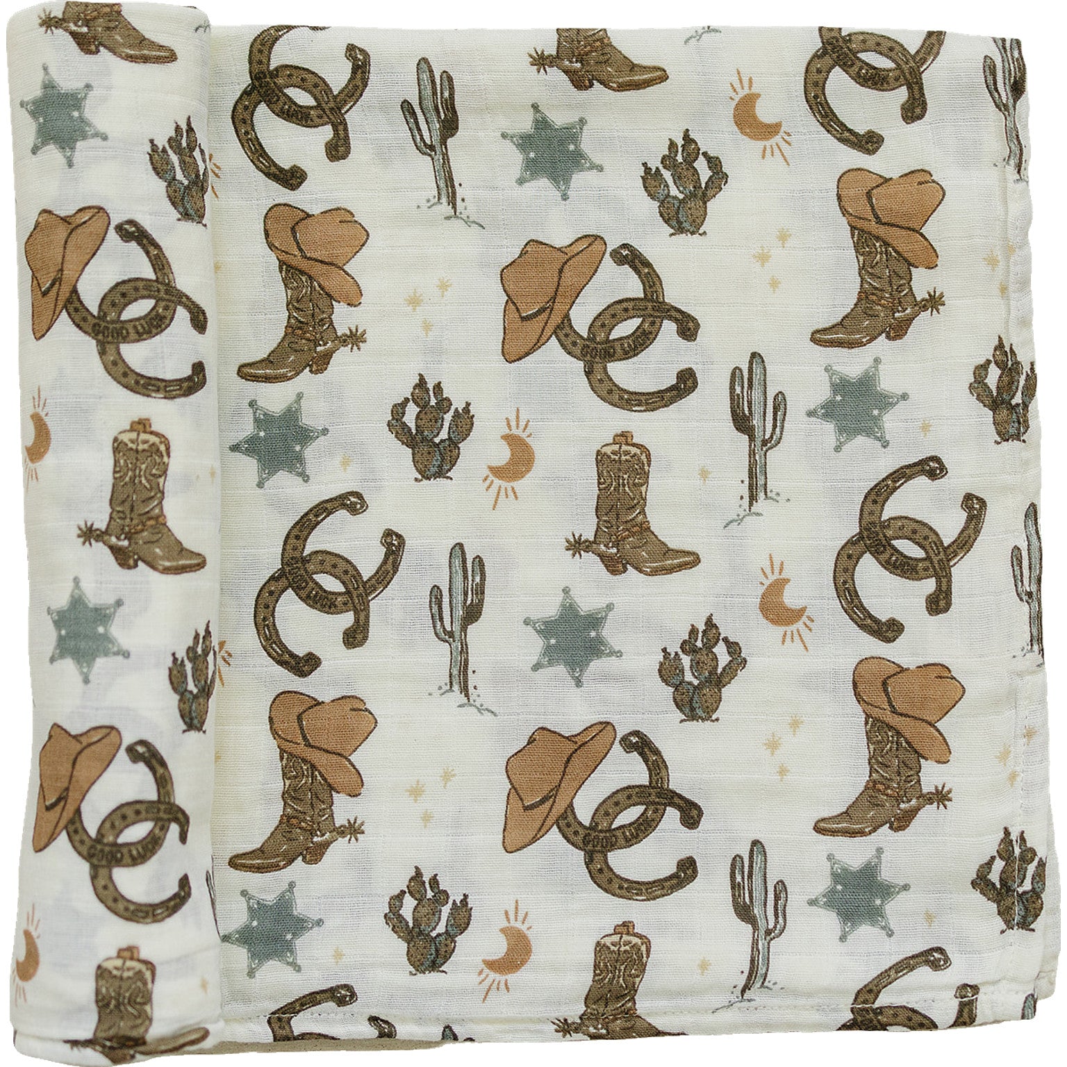 Premium Outlaw Cowboy Muslin Swaddle Blanket - Soft Breathable Baby Wrap for Newborns & Infants - Perfect for Nursery, Photo Shoots & Gift Giving