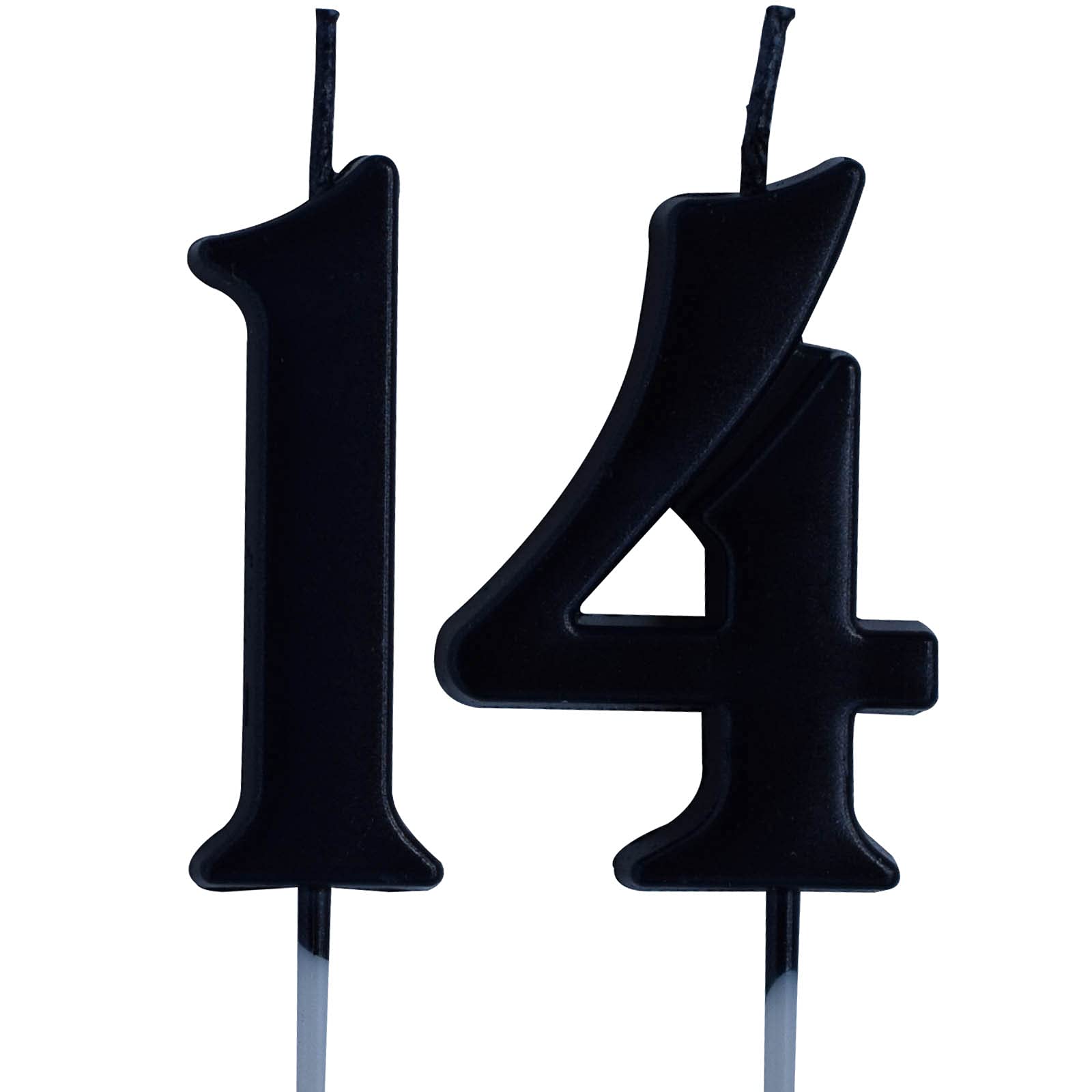 14th Birthday Candle - Black Number 14 Cake Topper for Boys & Girls | Party Decorations & Supplies | Perfect for Birthday Cakes, Cupcakes & Celebration Decor