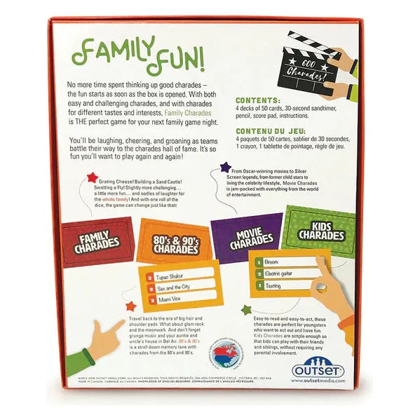 Family Charades Box Set - Fun Board Game for Kids & Adults - Perfect for Game Nights, Parties & Family Gatherings