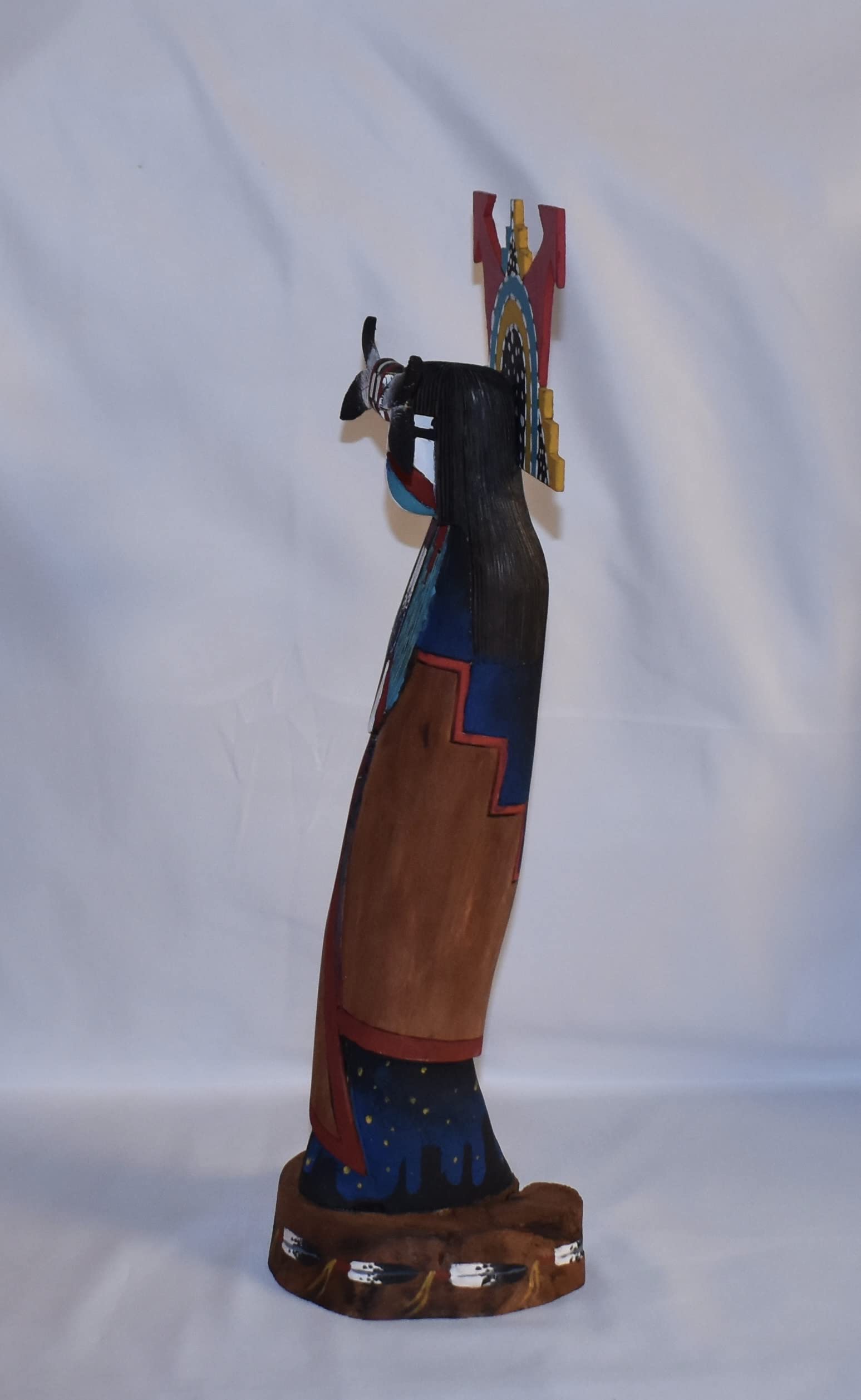Authentic Hand-Carved Night Dancer Kachina Doll - Native American Art Collectible for Home Decor & Spiritual Ceremonies