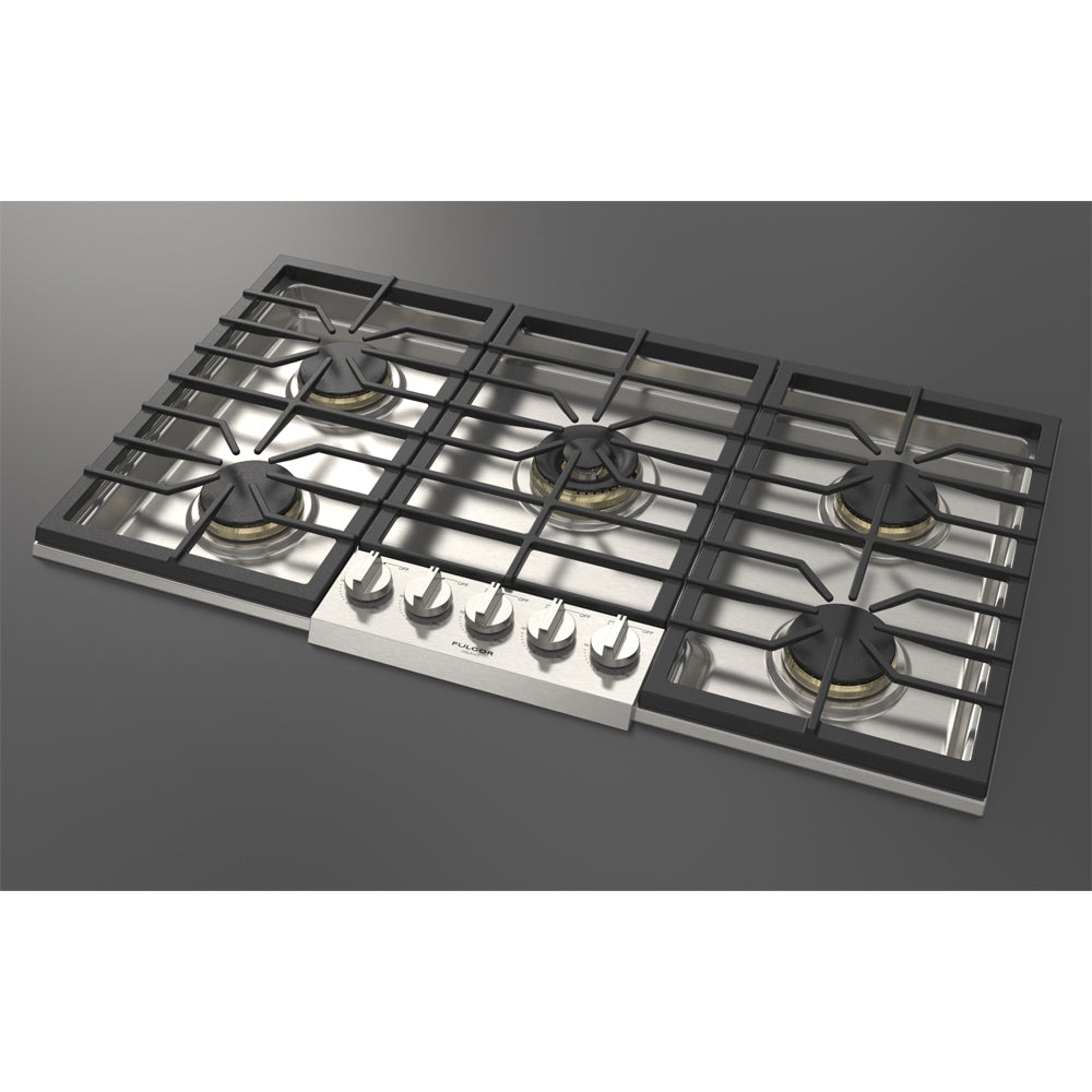 Fulgor Milano 36 Inch 600 Series 5-Burner Gas Cooktop in Stainless Steel (F6PGK365S1) - Perfect for Modern Kitchens & Professional Cooking