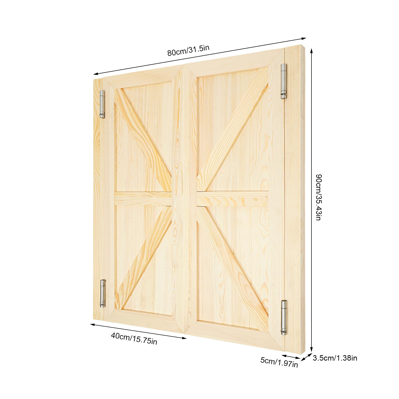 Solid Wood Cafe Swinging Saloon Door with Hinges - 35.4x23.6in/35.4x35.4in White Painted Finish - Perfect for Kitchen, Shop Entrance, Pub Partition & Western Style Decor