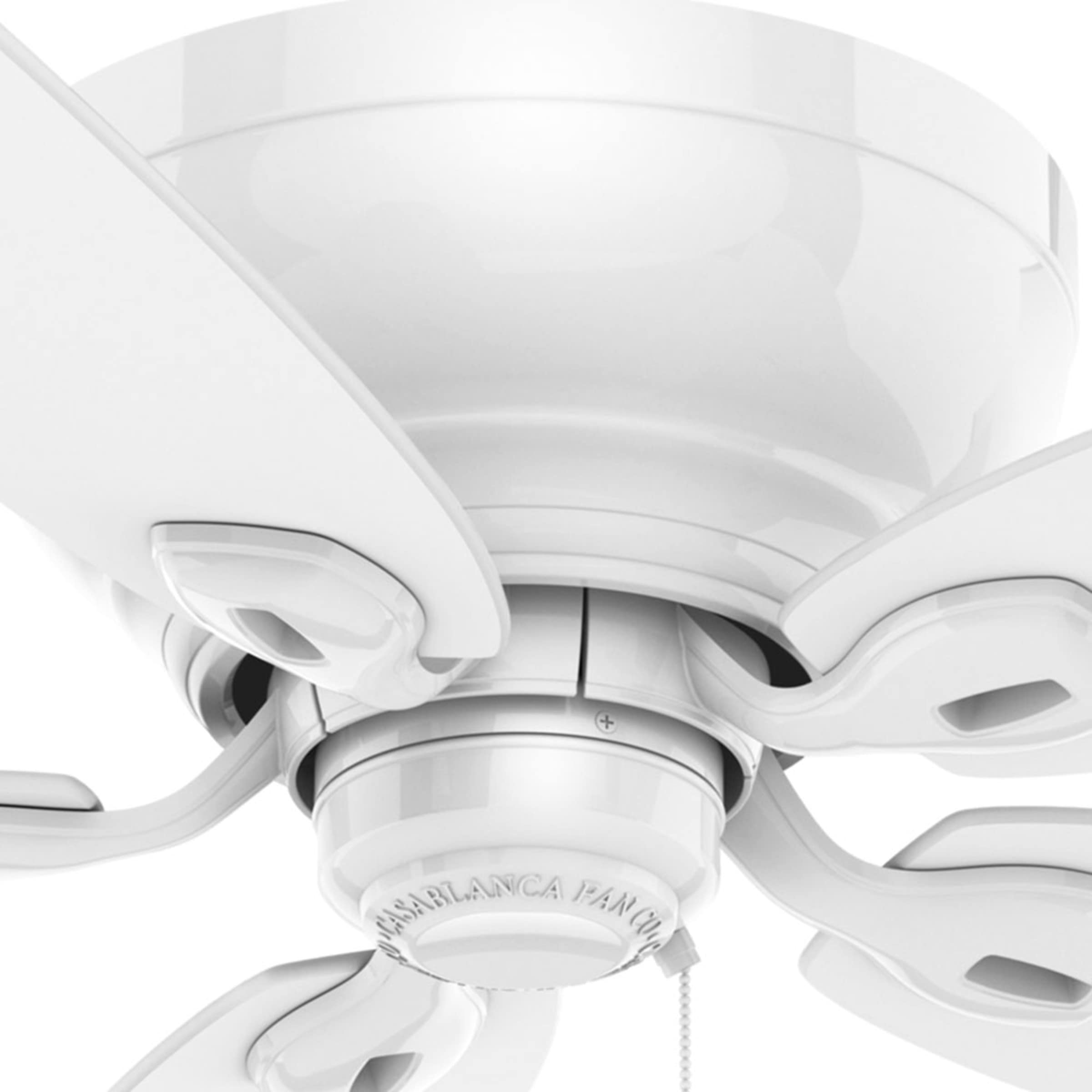Hunter Fan Company Casablanca Durant 54-inch Low Profile Indoor Ceiling Fan with Pull Chain Control - White (54103) - Perfect for Living Rooms, Bedrooms, and Home Offices