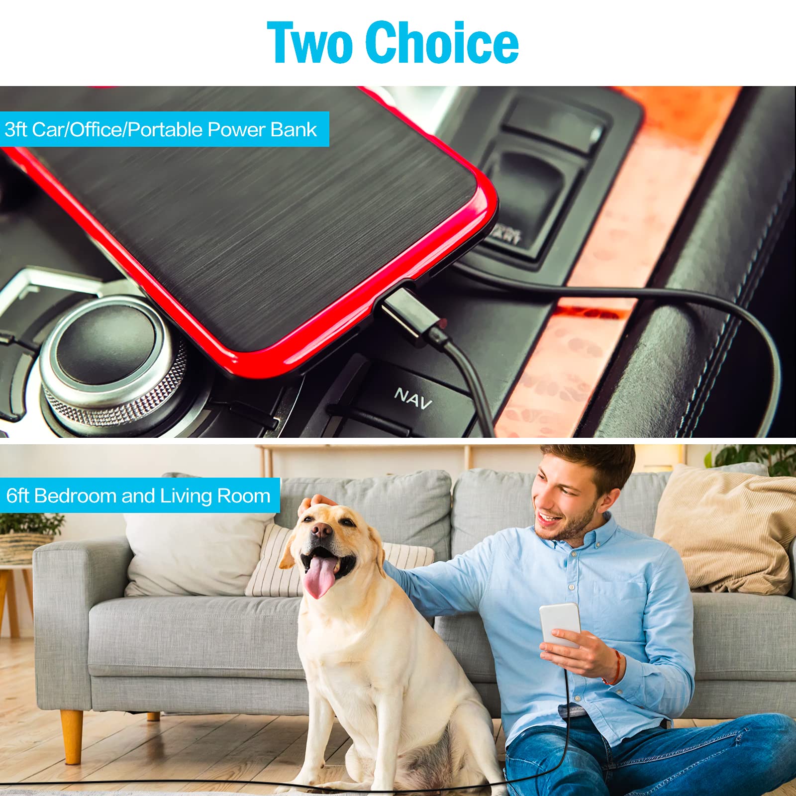 Fast Charging USB C Cable 3FT - USB 3.1 A to C for Phone & Tablet Charging