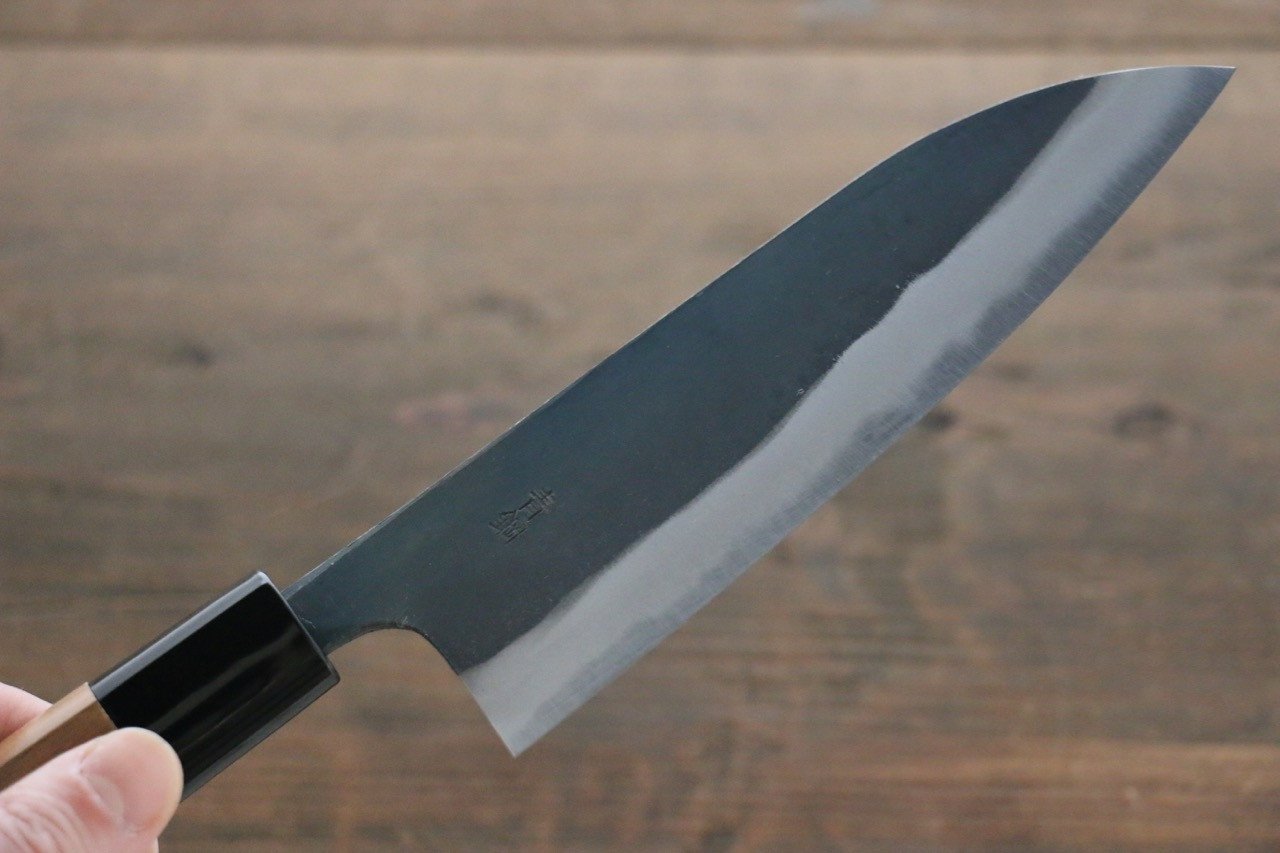 Premium Nao Yamamoto Blue Steel No.2 Kurouchi Santoku Knife 150mm - Japanese Chef Knife for Precise Slicing, Dicing & Chopping - Perfect for Home Cooks & Professional Kitchens