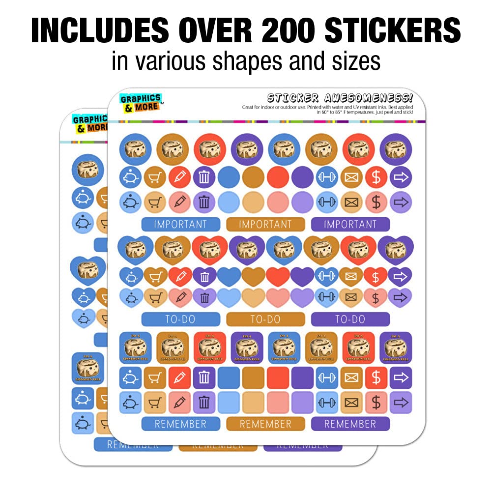 Kawaii Cinnamon Roll Planner Stickers Set - Cute Scrapbooking & Crafting Decorative Stickers for Bullet Journals, Planners, and DIY Projects