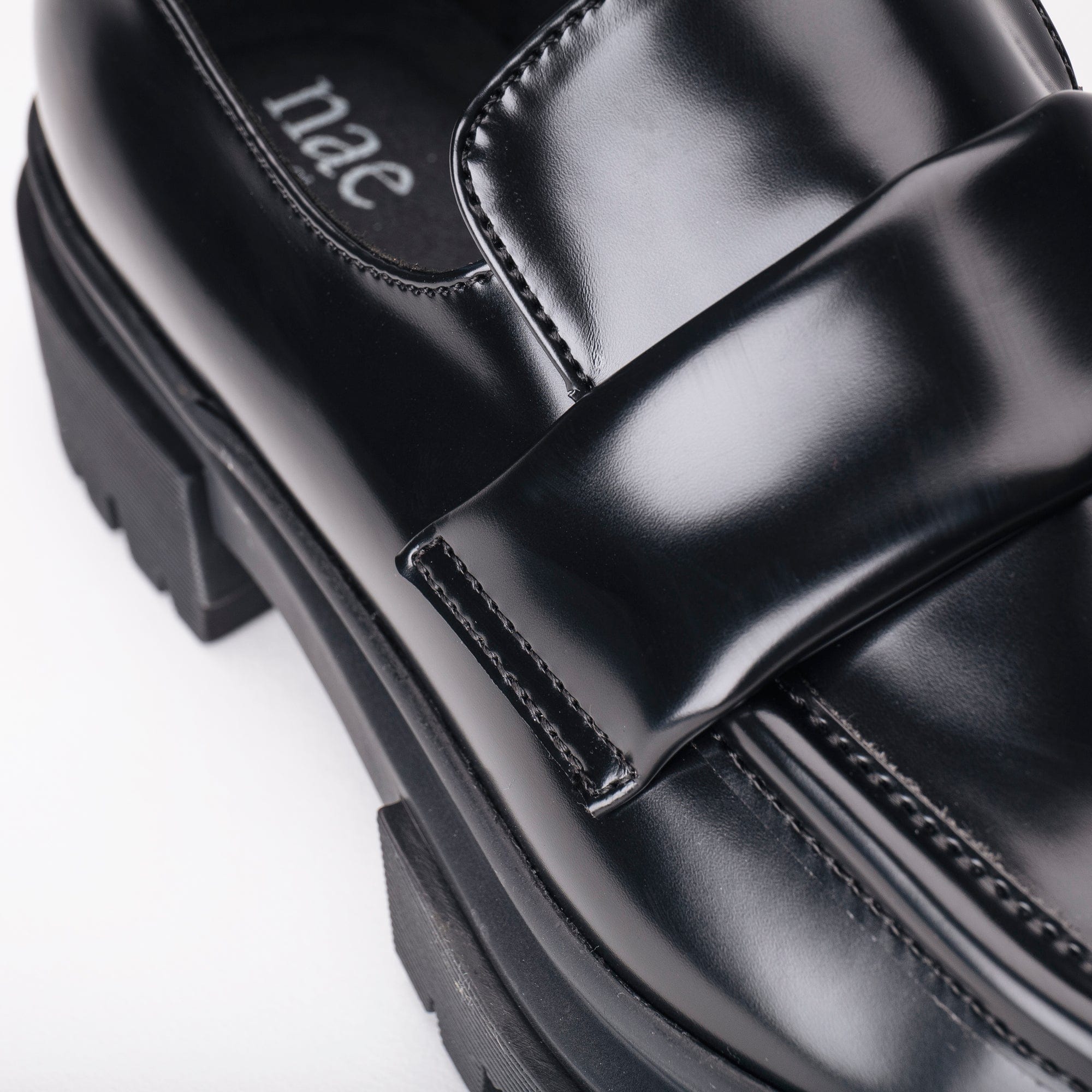 Esel Women's Vegan Leather Chunky Loafers - Comfortable Slip-On Shoes for Women | Black | Perfect for Office, Casual Outfits & Travel