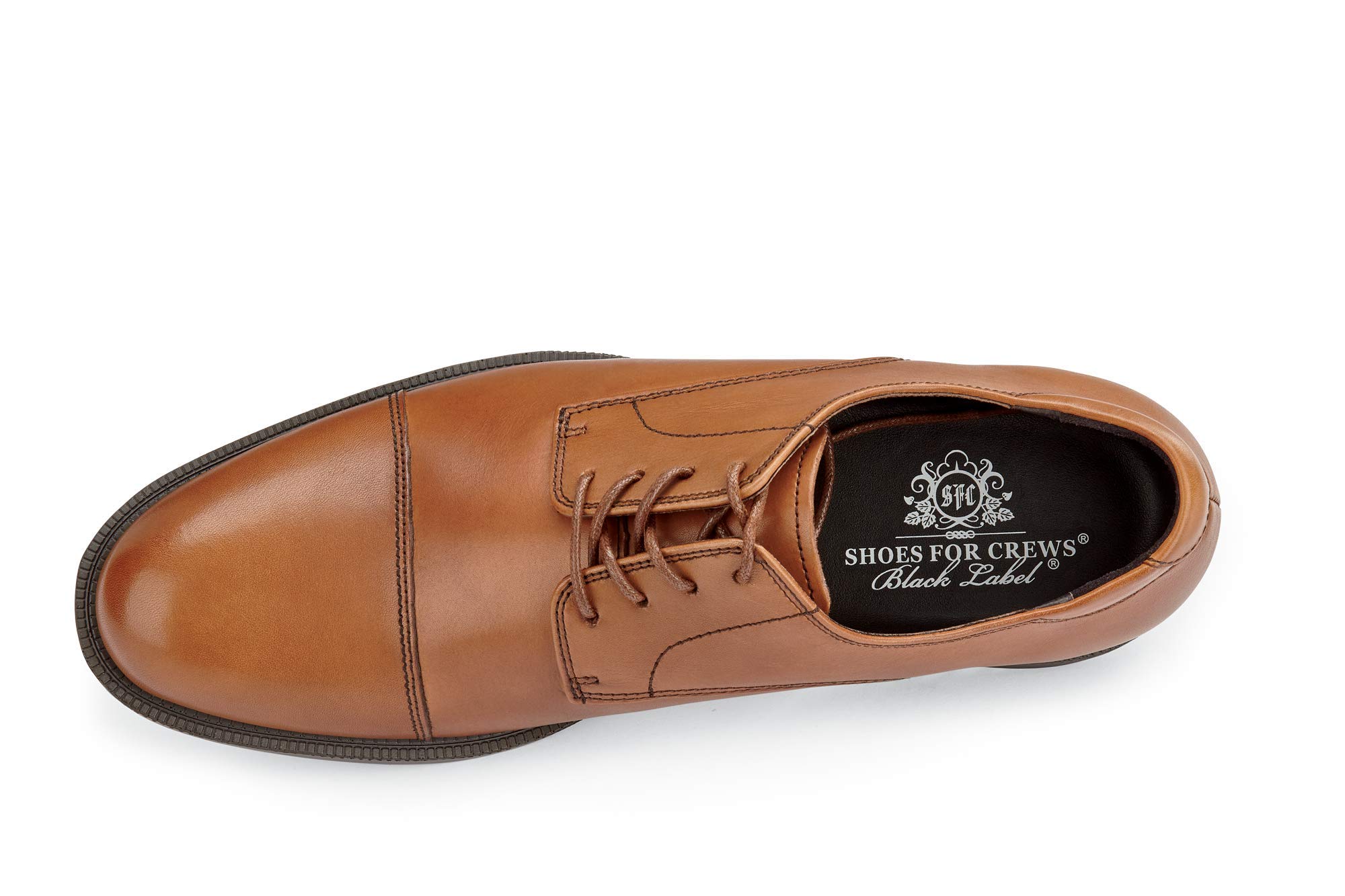 Slip Resistant Waterproof Men's Work Shoes - Soft Toe Uniform Dress Shoes for Crews Senator in Brown Size 7 - Ideal for Restaurant, Hospital & Service Industry Professionals