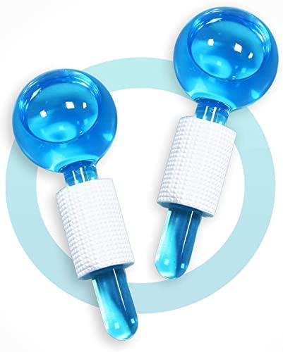 Mirariya Ice Roller for Face & Neck Massage - 2 Pack Cooling Facial Globes to Reduce Puffiness, Dark Circles & Anti-Aging - Perfect for Morning Skincare Routine & Post-Workout Recovery
