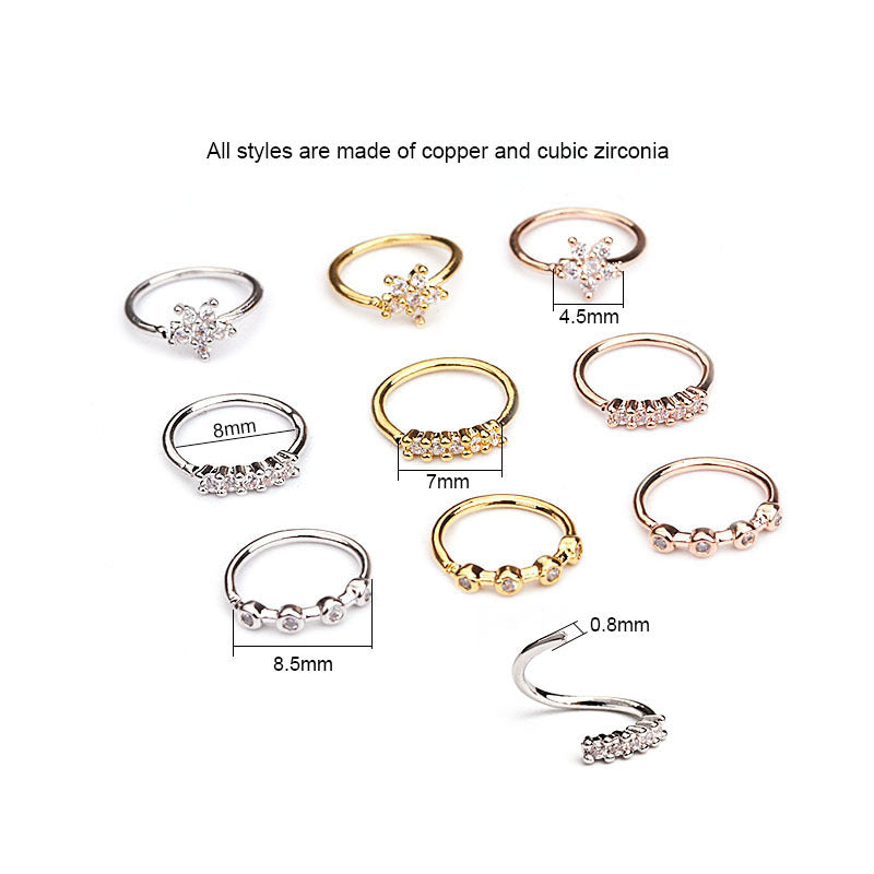 18K Gold 20G Minimalist Nose Hoop Ring with Flower Design - Dainty Nose Piercing Jewelry for Women | HSPJ1901 | Perfect for Everyday Wear, Parties & Special Occasions