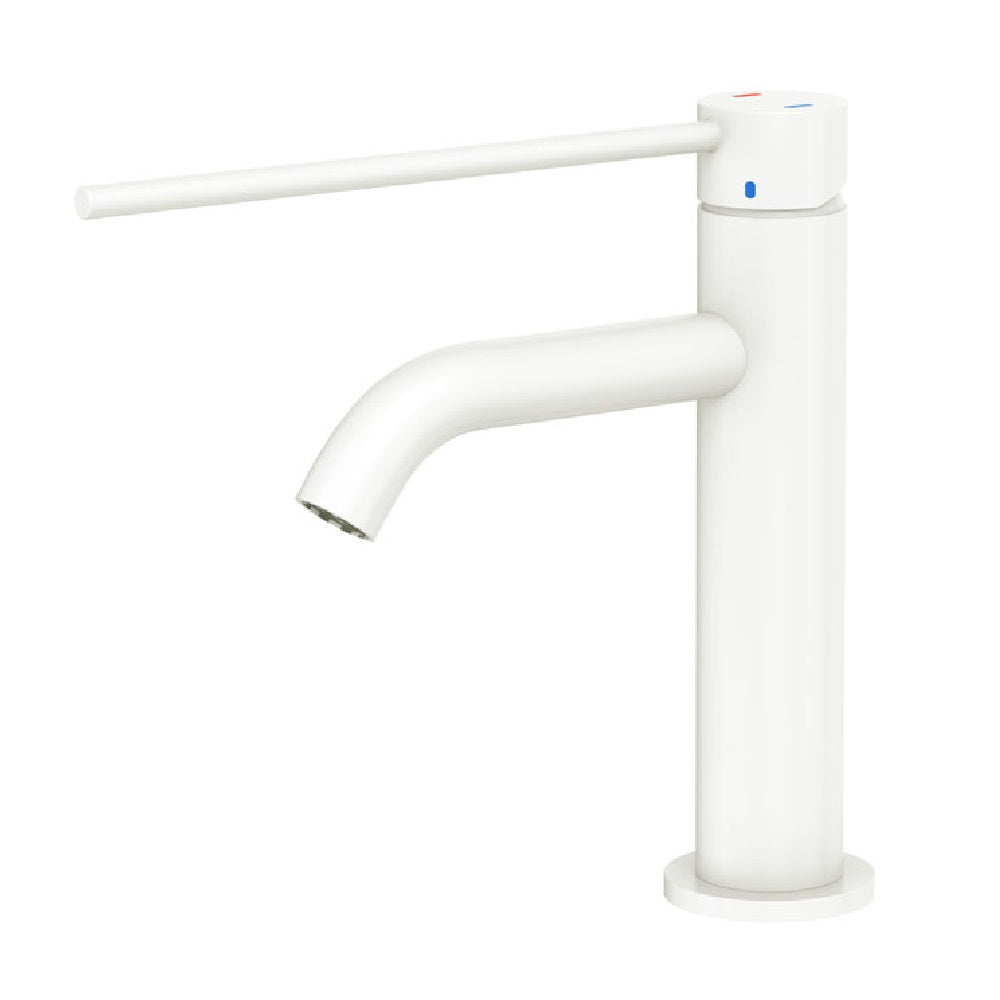 Fienza 228103DMW Kaya Care Basin Mixer Faucet - Matte White Finish - Modern Bathroom Sink Faucet for Bathroom Vanity, Powder Room & Guest Bath Installation