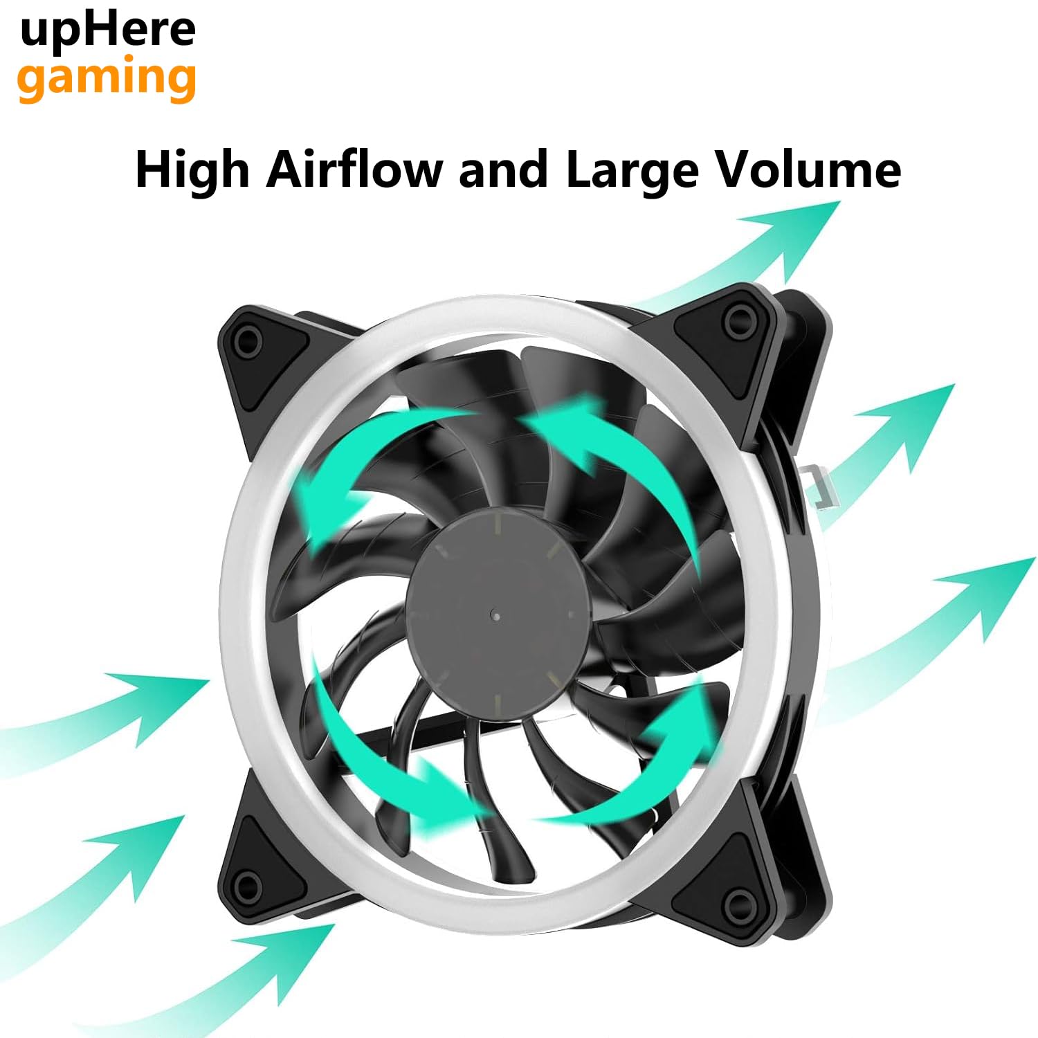 upHere Gaming 120mm RGB LED Case Fan - Ultra Quiet Triple Pack (F03) for PC Cooling & Custom Builds | Perfect for Gaming Rigs, Workstations & High-Performance PCs