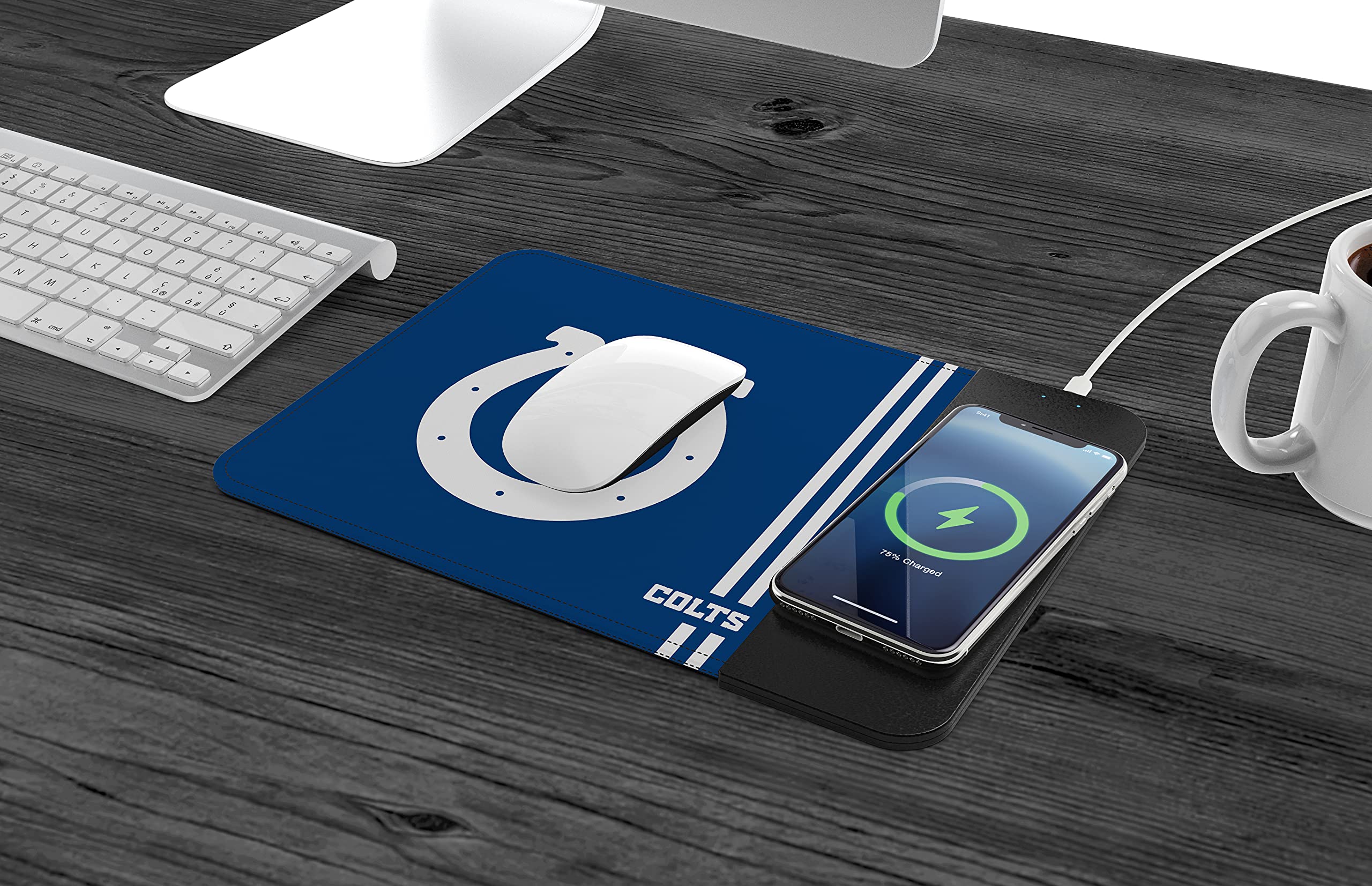 SOAR NFL Team Logo Wireless Charging Mouse Pad - Fast Qi-Compatible Charging Pad for Desk, Gaming & Office Use