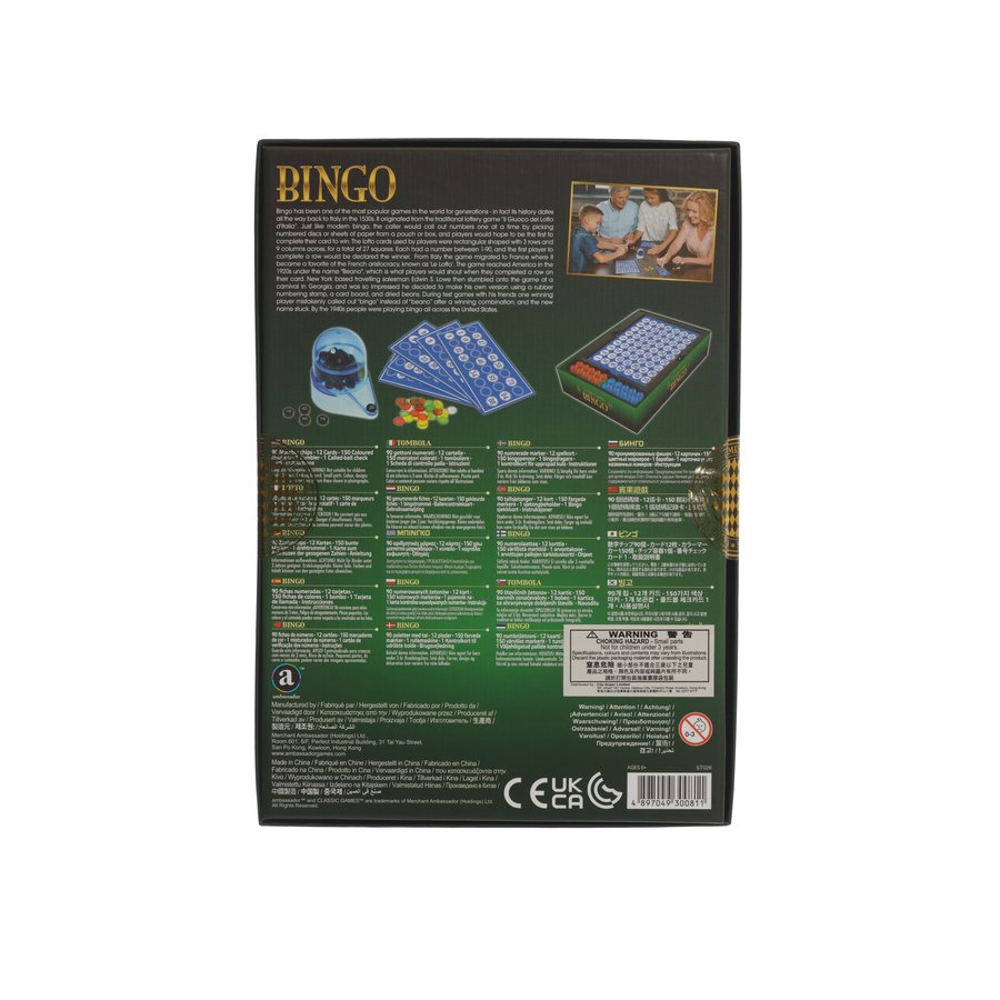 AMBASSADOR Classic Games Bingo Set - Fun Family Board Game for Kids & Adults - Perfect for Parties, Game Nights & Classroom Activities