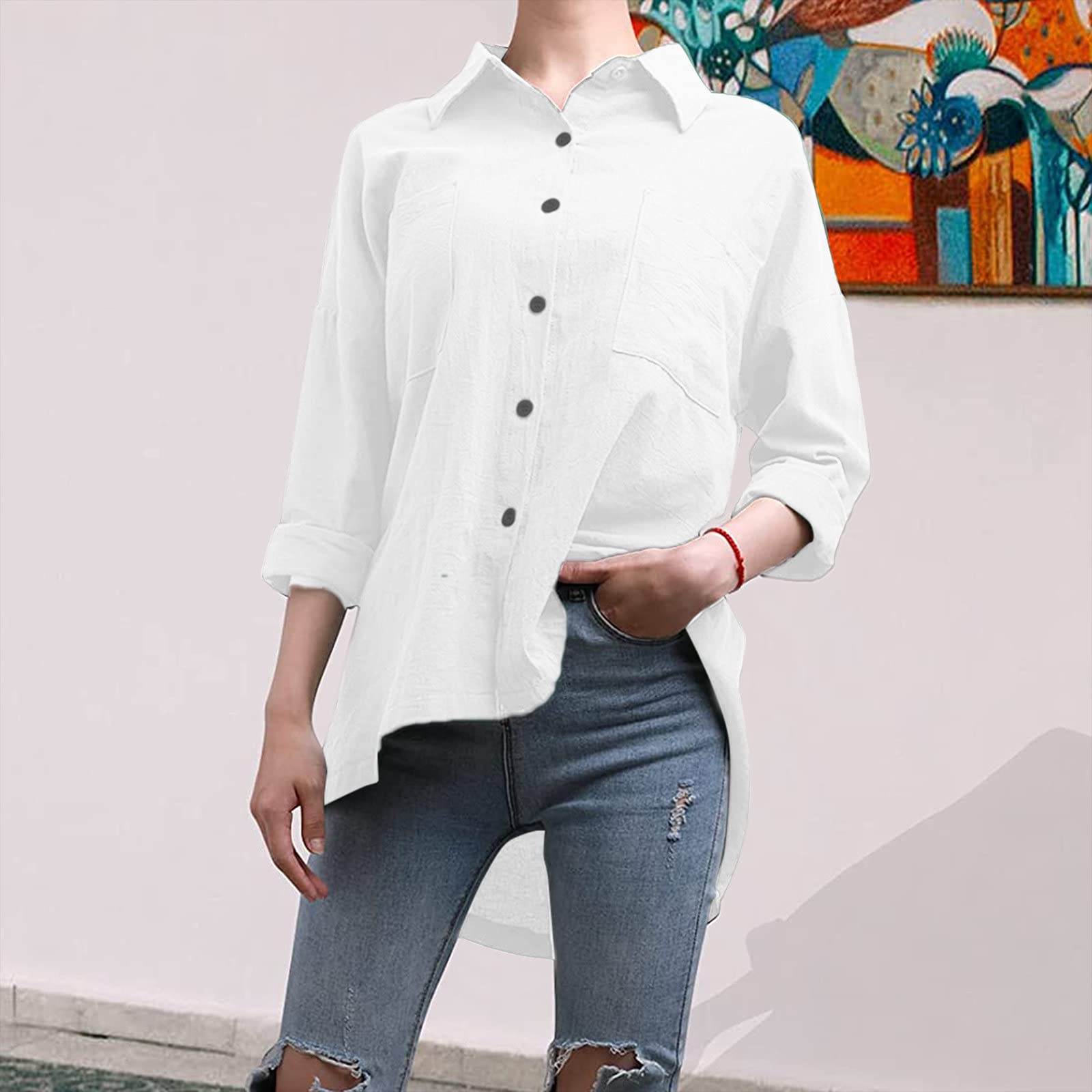 Women's White Linen Tank Tops - Short Sleeve Solid Casual Shirts for Summer, Clubwear & Street Fashion | Perfect for Beach Outings, Gym Wear and Everyday Comfort