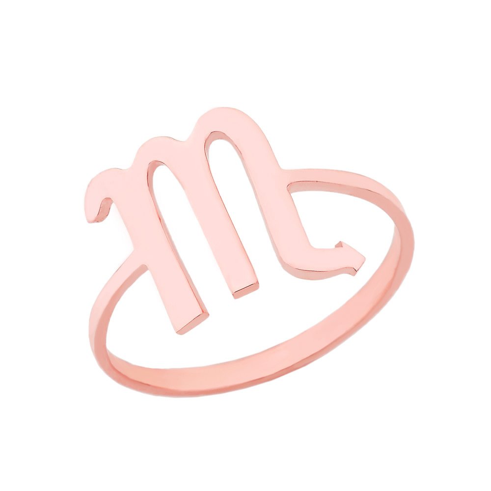 10k Rose Gold Scorpio Zodiac Ring for Women - Elegant Horoscope Jewelry Gift for Birthdays, Anniversaries & Special Occasions