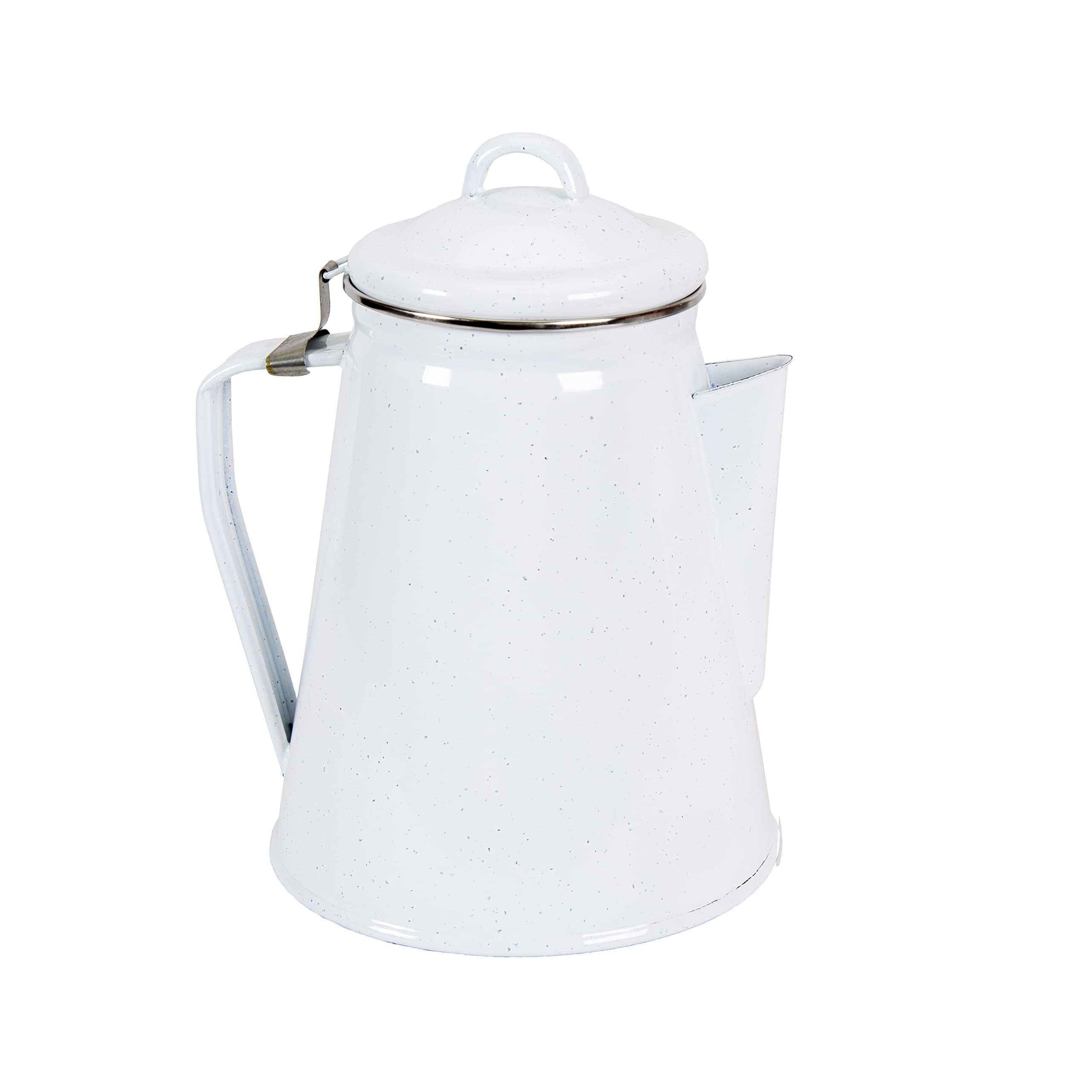 Stansport Enamel Coffee Pot - Durable Camping Coffee Maker for Outdoor Adventures, Hiking & Picnics - 10 Cup Capacity, Rust-Proof & Easy to Clean