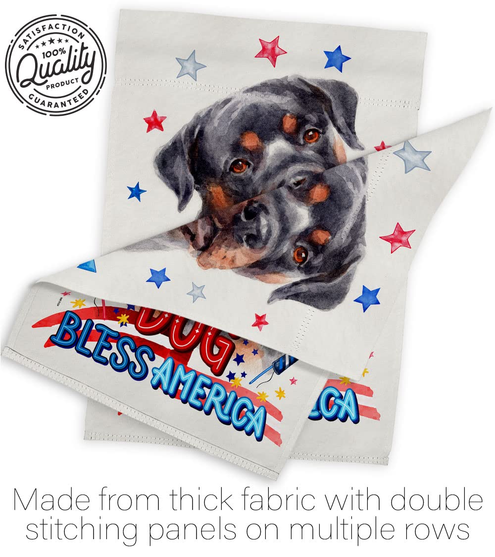 Patriotic Mahogany Rottweiler Garden Flag Set with Stand - Dog Yard Decor for Outdoor & Home