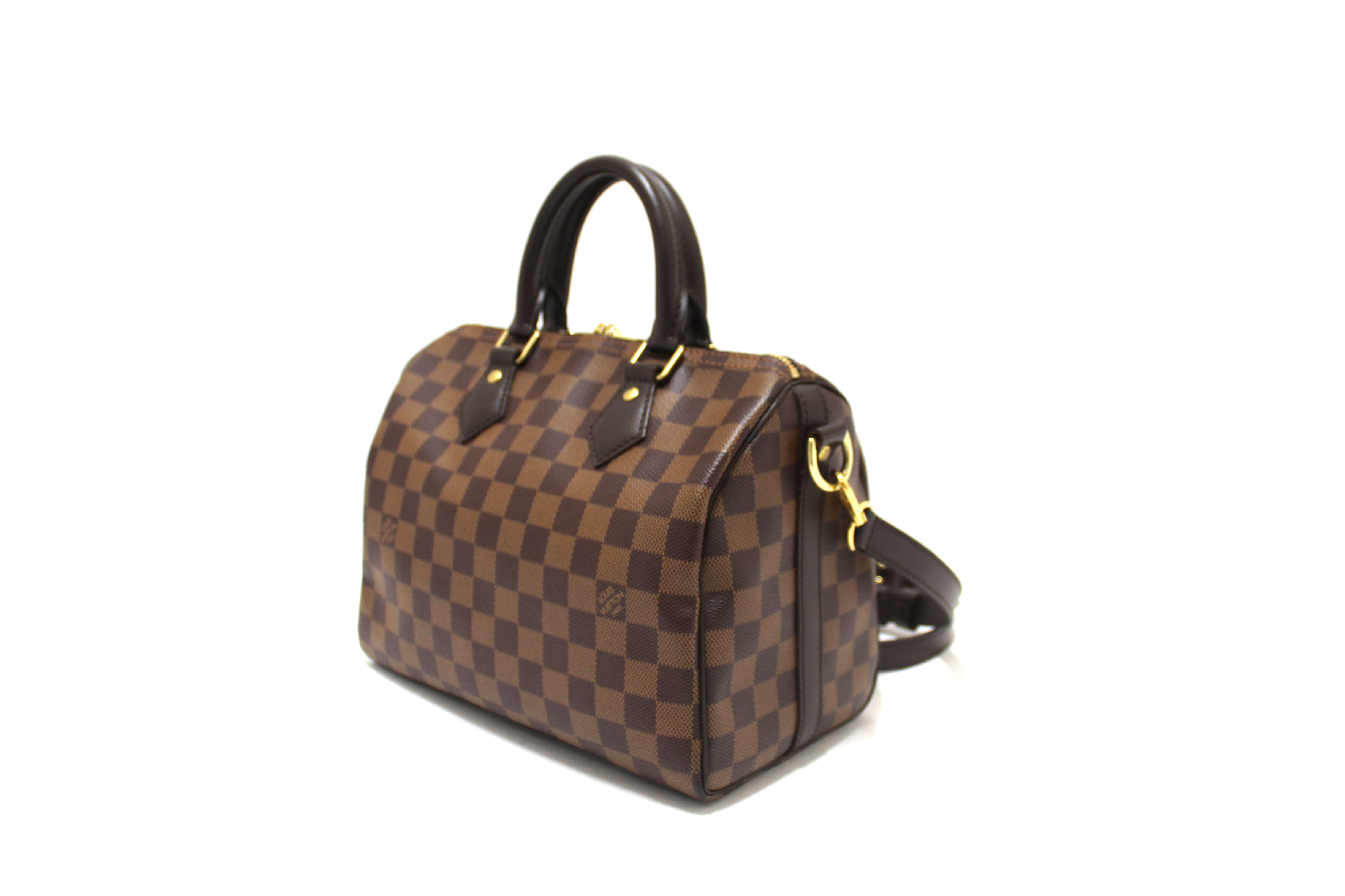 Authentic Louis Vuitton Damier Ebene Speedy 25 Bandouliere Crossbody Bag - Luxury Handbag for Women, Perfect for Work, Travel & Everyday Use