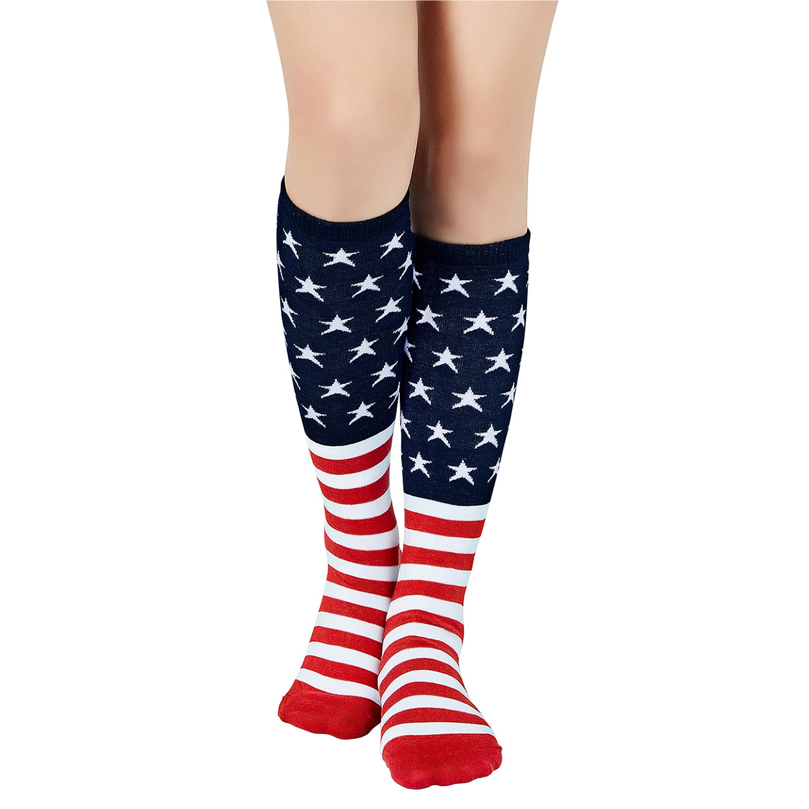 Women's Athletic Knee High Socks - Breathable Sports Thigh High Stockings with Striped Design for Running, Hiking & Workout - Perfect for Outdoor Activities, Gym & Casual Wear