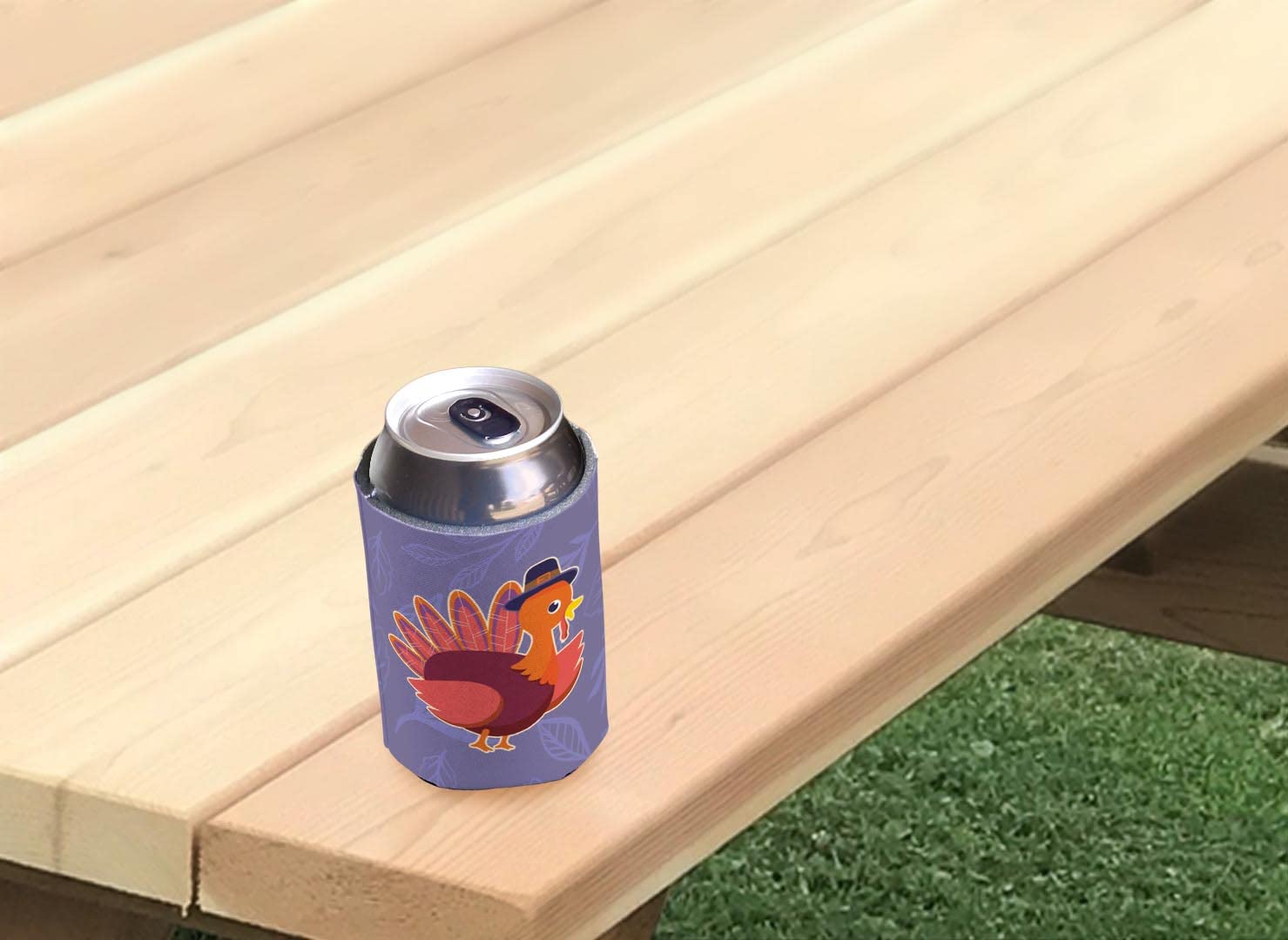 96-Pack Thanksgiving Fall Party Supplies - White Turkey Pilgrim Can Coolers & Koozies for Beer, Soda & Drink Cans - Perfect for Autumn Gatherings, BBQs & Holiday Celebrations