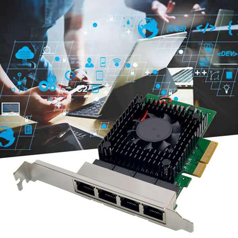 ROTEMADEGG I225-V PCI-E X4 4-Port 2.5G Gigabit Server Network Card for Gaming, Streaming & High-Speed Data Transfer - Computer Accessories & Parts