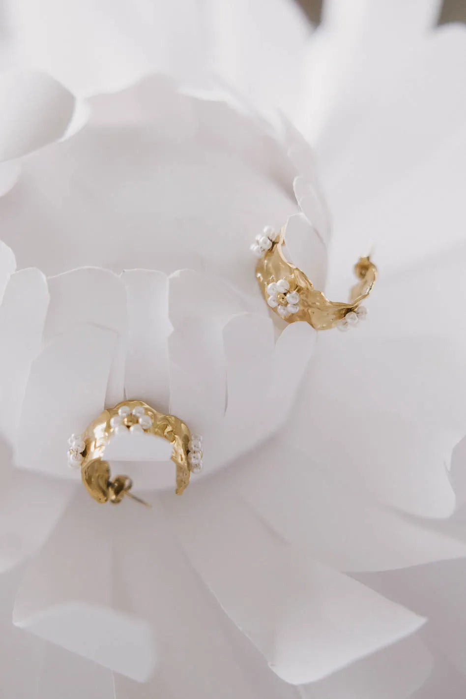 Mercy Pearl Flower Earrings for Women - Elegant Floral Pearl Stud Earrings for Daily Wear, Parties & Weddings