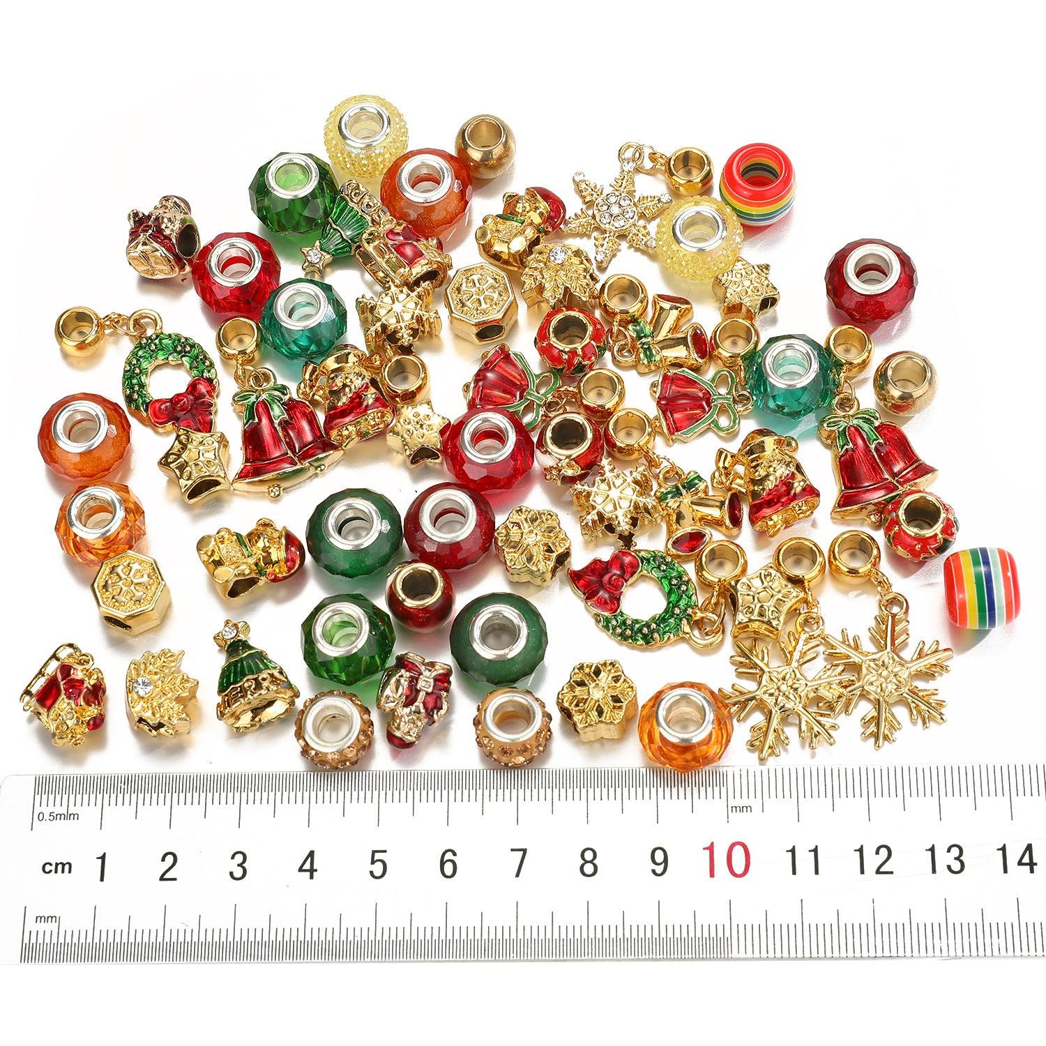 Christmas Beads Alloy Large Hole Beads DIY Jewelry Making Kit - Perfect for Holiday Crafts, Bracelets & Necklaces