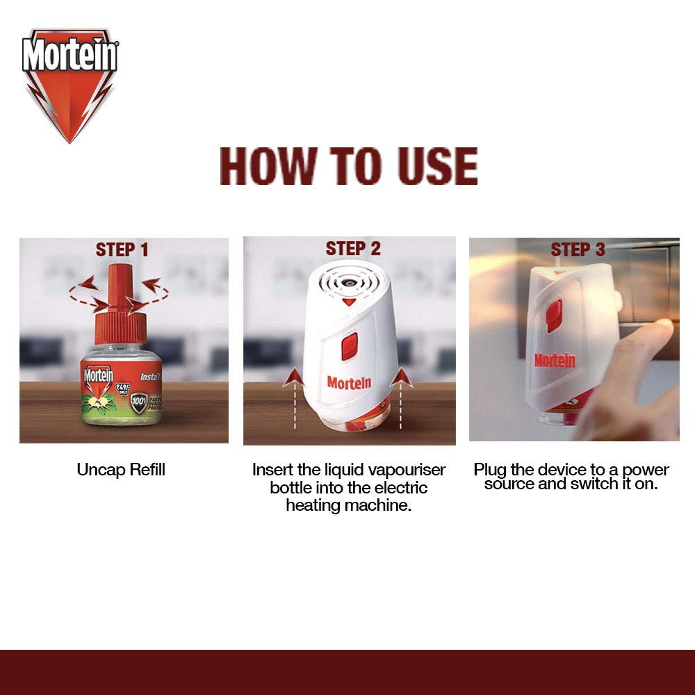 Mortein Insta Refill - Tulsi Scented Mosquito Repellent Refill 35ml + 25% Extra | Effective Insect Protection for Home, Outdoor & Travel Use