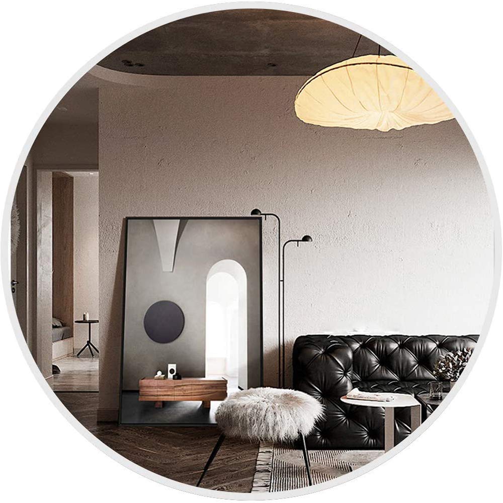 DHWH Round Wall Mirror - Aluminum Bathroom Mirror with Shaving Function, Nordic Style for Bathroom, Bedroom & Porch (Black/White/Gold) | Perfect for Grooming, Home Decor & Small Spaces