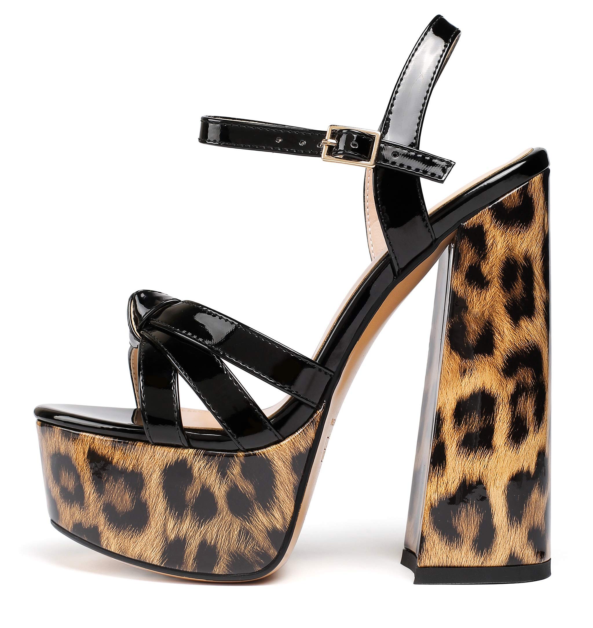 Sammitop Women's Chunky Heel Sandals - Open Toe Platform Sandals with Adjustable Ankle Strap for Summer Parties, Weddings & Casual Outings