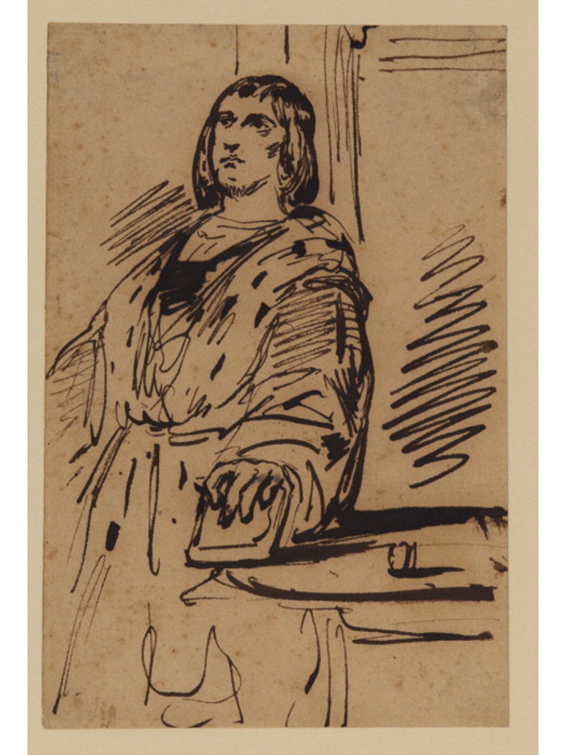 Study of a Man in Costume by Eugene Delacroix - Famous Romantic Art Painting Reproduction - Perfect for Home Decor, Office Wall Art & Gift for Art Lovers
