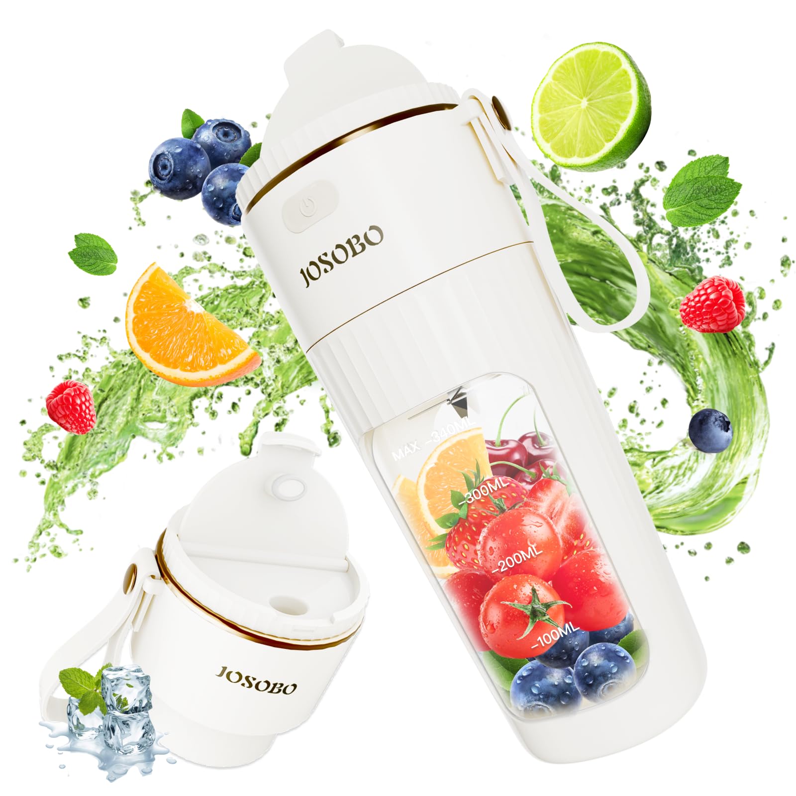 Portable USB Rechargeable Mini Blender for Smoothies, Shakes & Juices - Wireless Travel Blender with Straw for Protein Powder, Sauces & Puree - Perfect for Gym, Office, Camping & Home Use