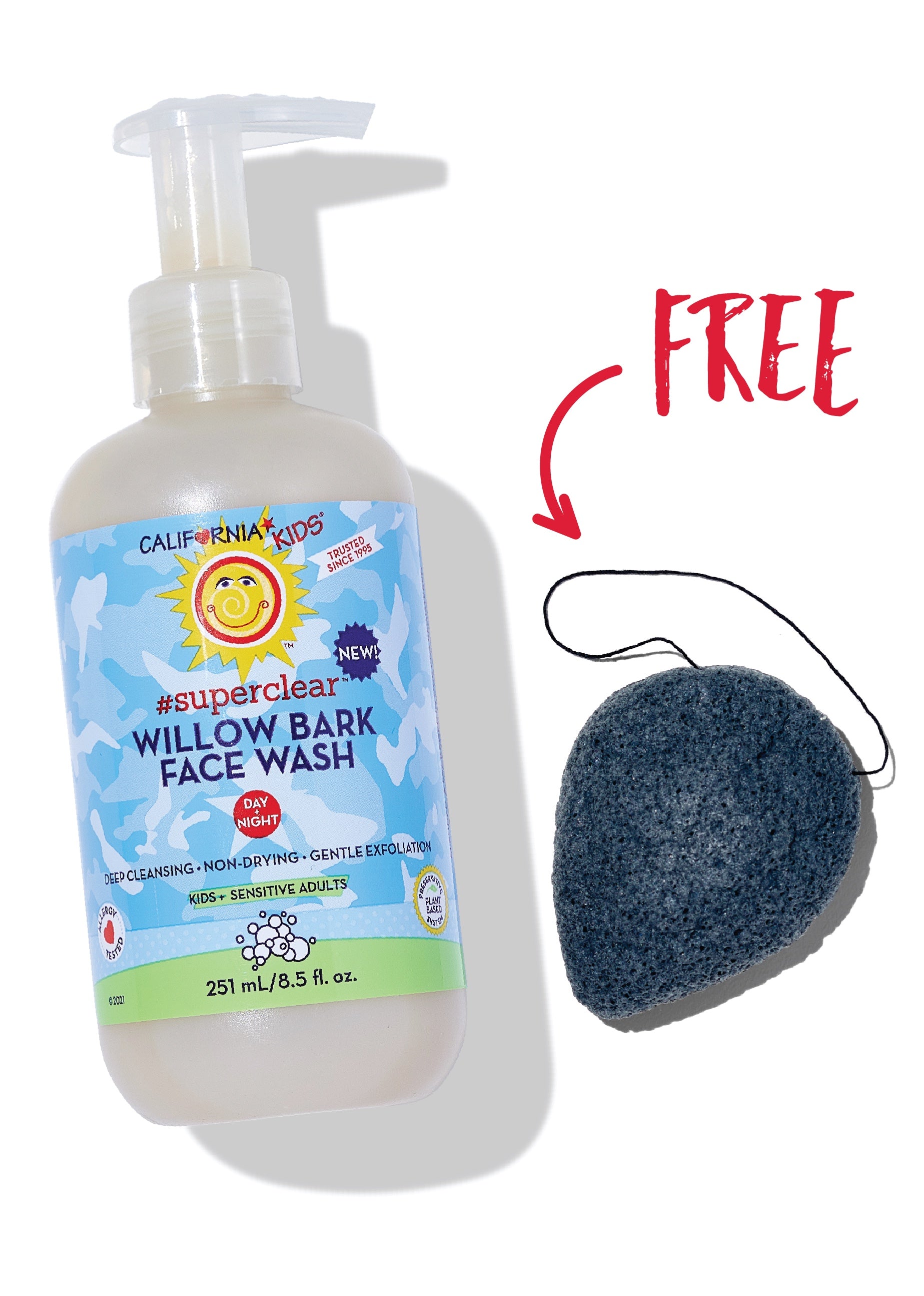 California Kids® #SuperClear™ Gentle Face Wash for Kids - Hypoallergenic & Tear-Free Cleanser for Sensitive Skin - Perfect for Daily Use & Travel
