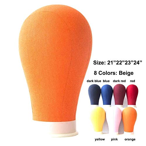 Rainbow Color Canvas Wig Holder Mannequin Head - 22 Inch Green Flower Wig Stand for Styling, Display & Storage - Perfect for Salons, Cosplay & Home Use