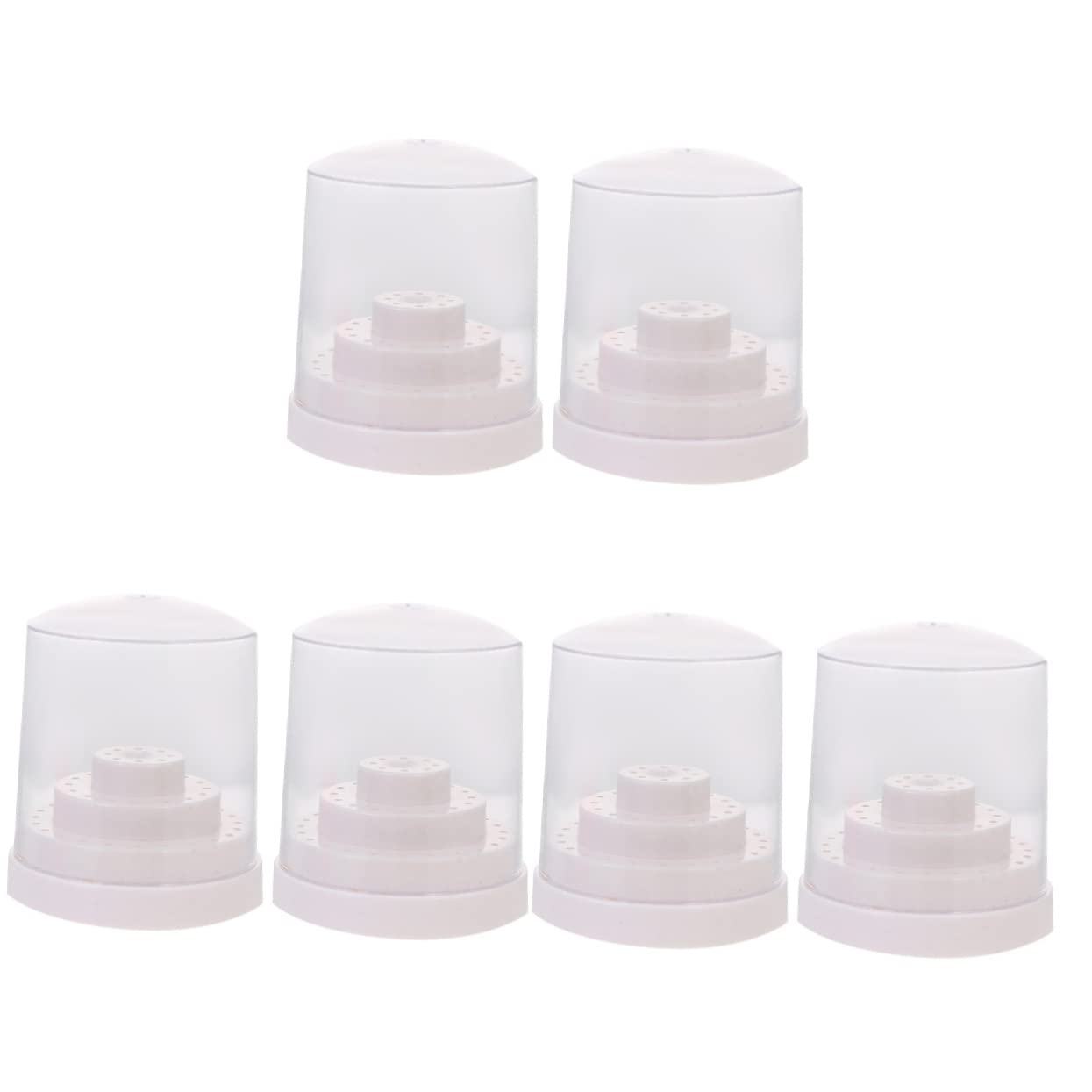 6-Piece Nail Drill Bit Storage Box with PP Grinding Head Holder - Portable Organizer for Nail Drill Bits, Manicure & Pedicure Tools - Perfect for Salons, Home Use & Travel