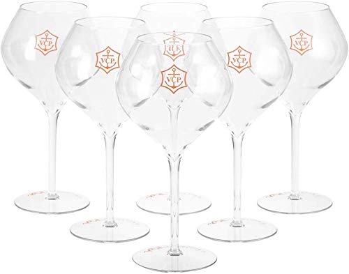 Veuve Clicquot Champagne Flutes Set of 6 - Premium Acrylic Yellow Champagne Glasses with Gift Box - Perfect for Weddings, Parties & Special Celebrations