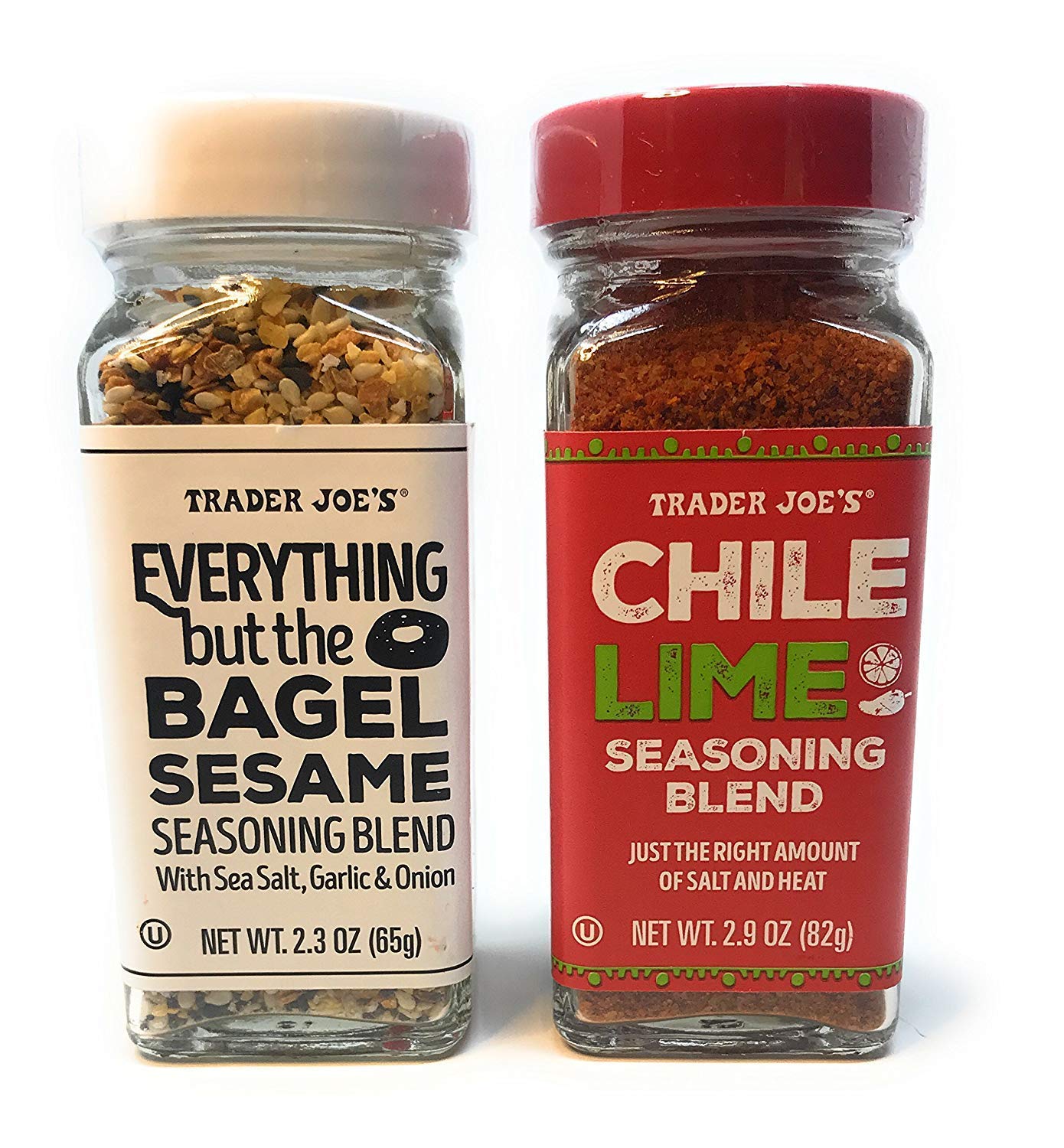 Trader Joe's Everything But The Bagel & Chile Lime Seasoning Blends Bundle - 2 Premium Spice Mixes for Avocado Toast, Eggs, Popcorn & More