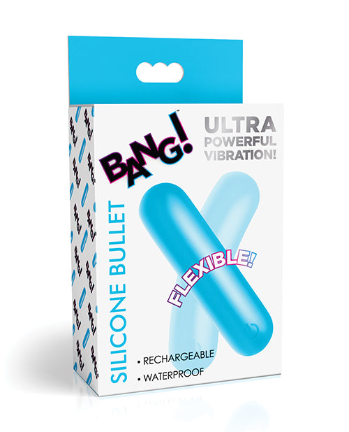 Bang Flexible Rechargeable Silicone Bullet Vibrator - Blue | Waterproof & USB Charging | Perfect for Couples Play & Solo Pleasure