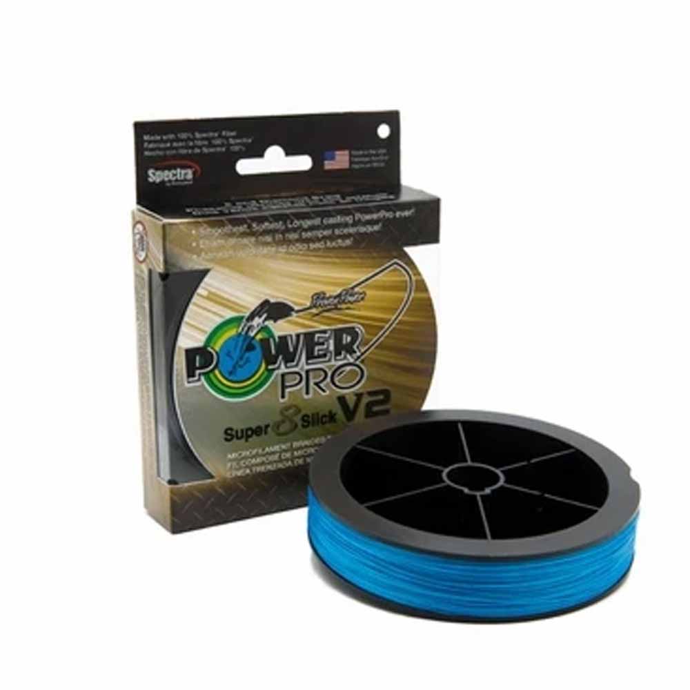 Powerpro 3000YDS Blue Super 8 Slick V2 Braided Fishing Line - High Strength, Low Visibility for Saltwater & Freshwater Fishing, Trolling, Casting & Jigging