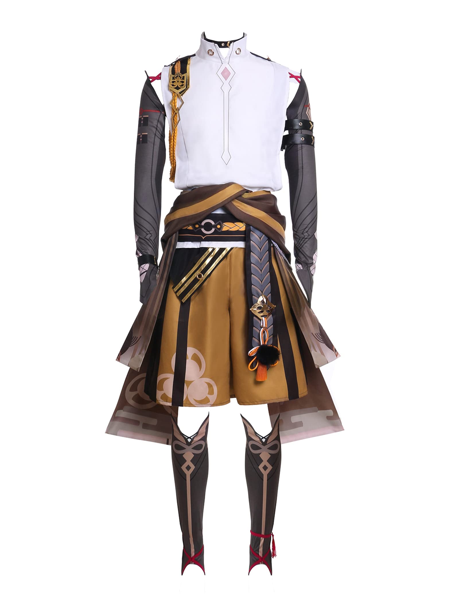 Vibsion Women's Xiangling Cosplay Costume - Black Genshin Impact Party Dress Outfit Full Set for Halloween, Anime Conventions & Themed Events