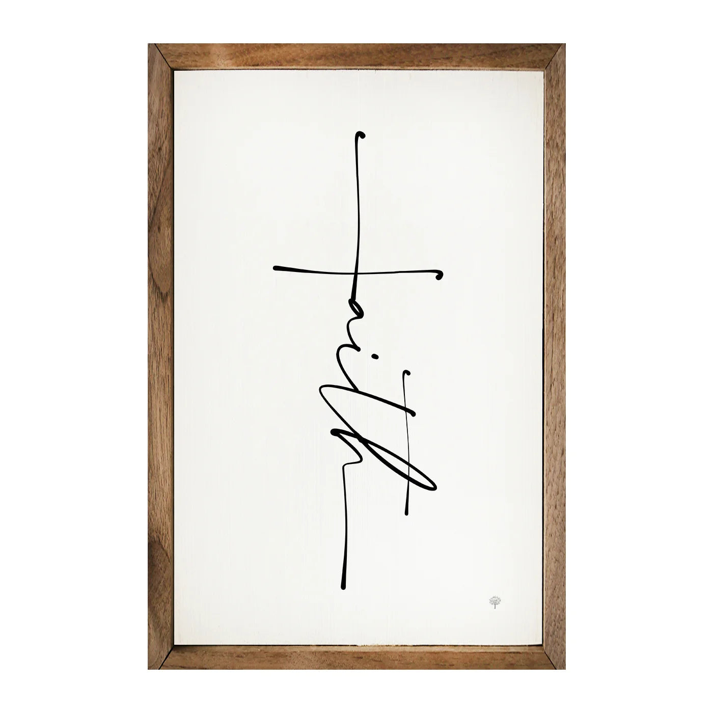 Faith Cross Wood Framed Print - Religious Wall Art Decor for Home, Church & Office - Inspirational Christian Gift for Holidays & Special Occasions