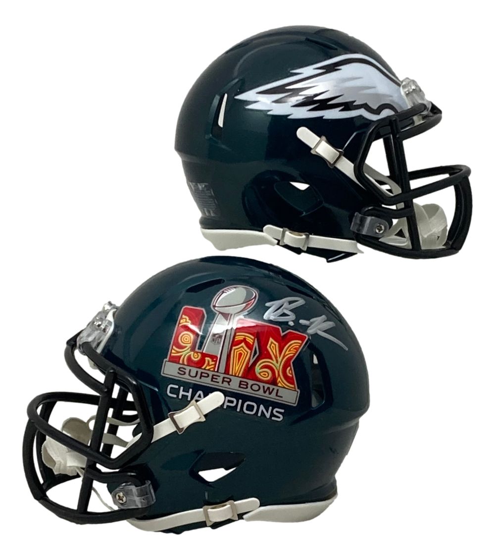 Brandon Graham Autographed Philadelphia Eagles Super Bowl LIX Mini Speed Helmet - Signed NFL Collectible for Fans & Memorabilia Enthusiasts - Perfect for Display, Gifting, and Sports Collections